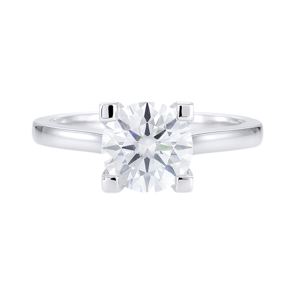 2-carat lab-grown diamond 10k gold bullhead ring