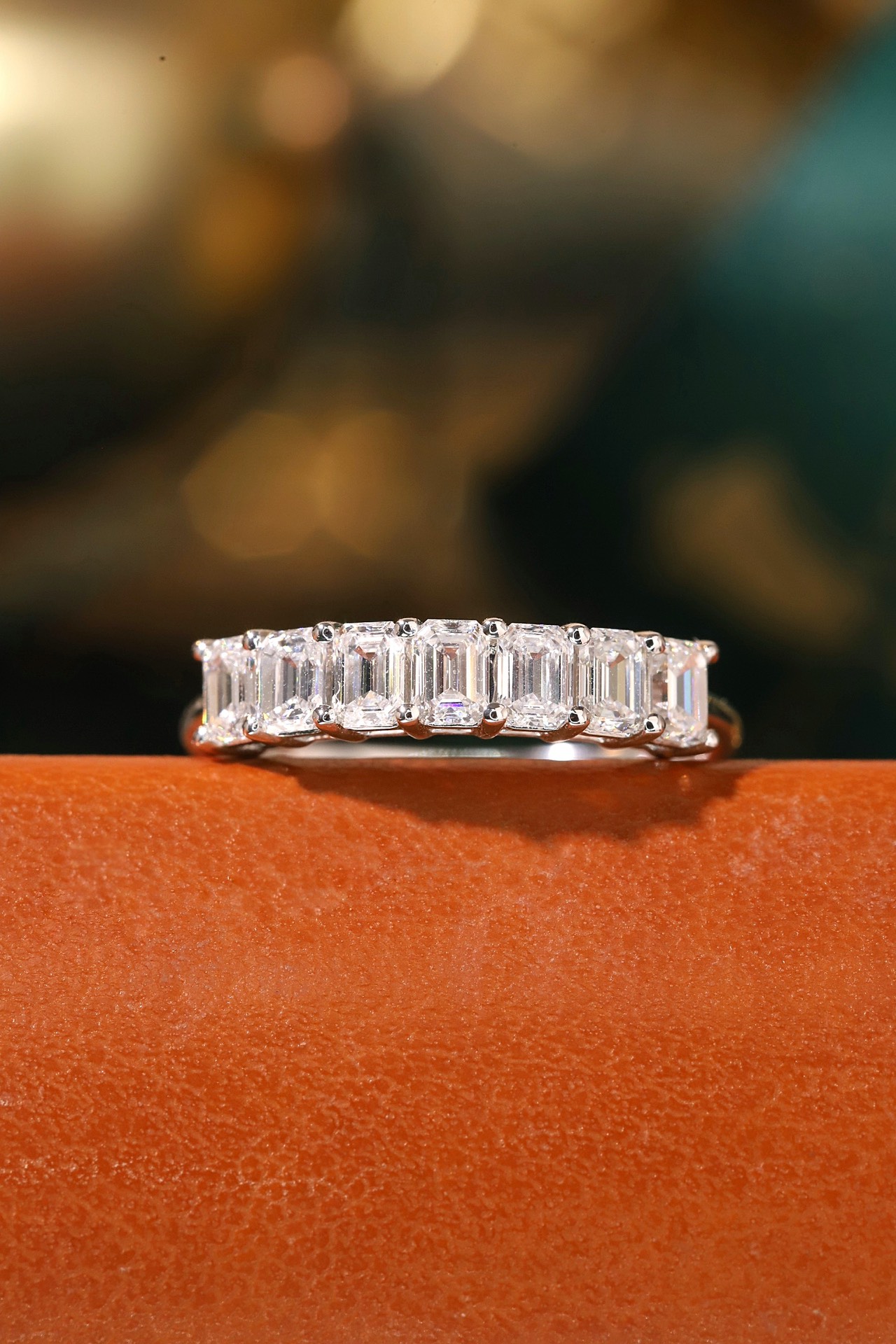 Timeless Harmony · 1ct Emerald Cut Half Eternity Lab Grown Diamond Ring | HL-D-R5418 