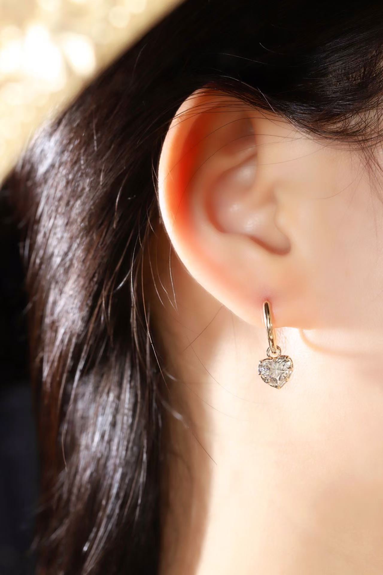 Heart Glow · 2ct Heart Cut Lab Grown Diamond Dual-Wear Earrings | Z-HL-E5246