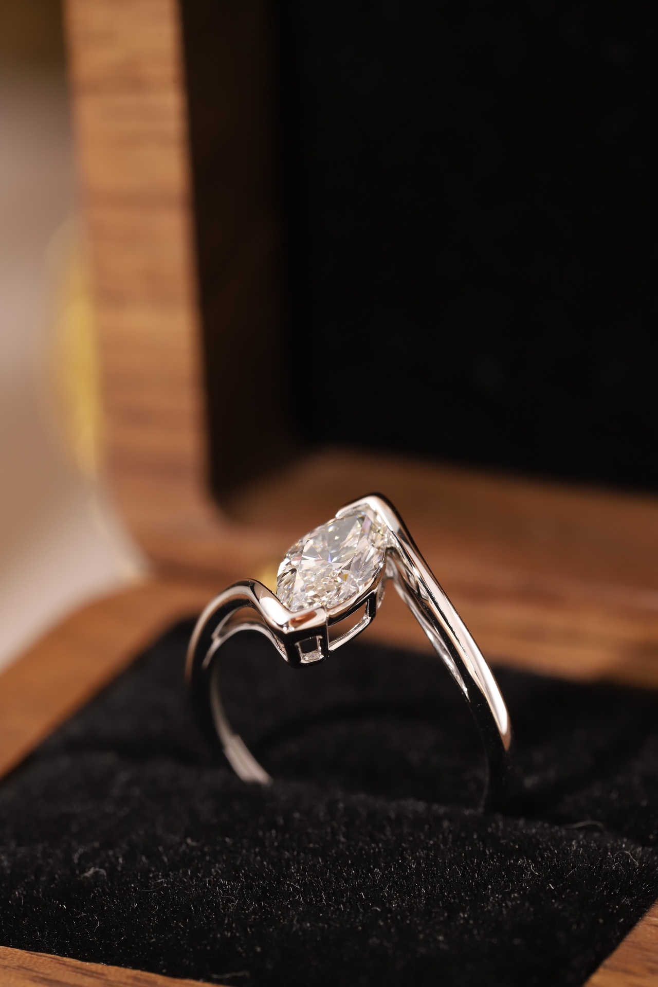  1ct Marquise Cut Floating Diamond Ring | Z-HL-R5258-1