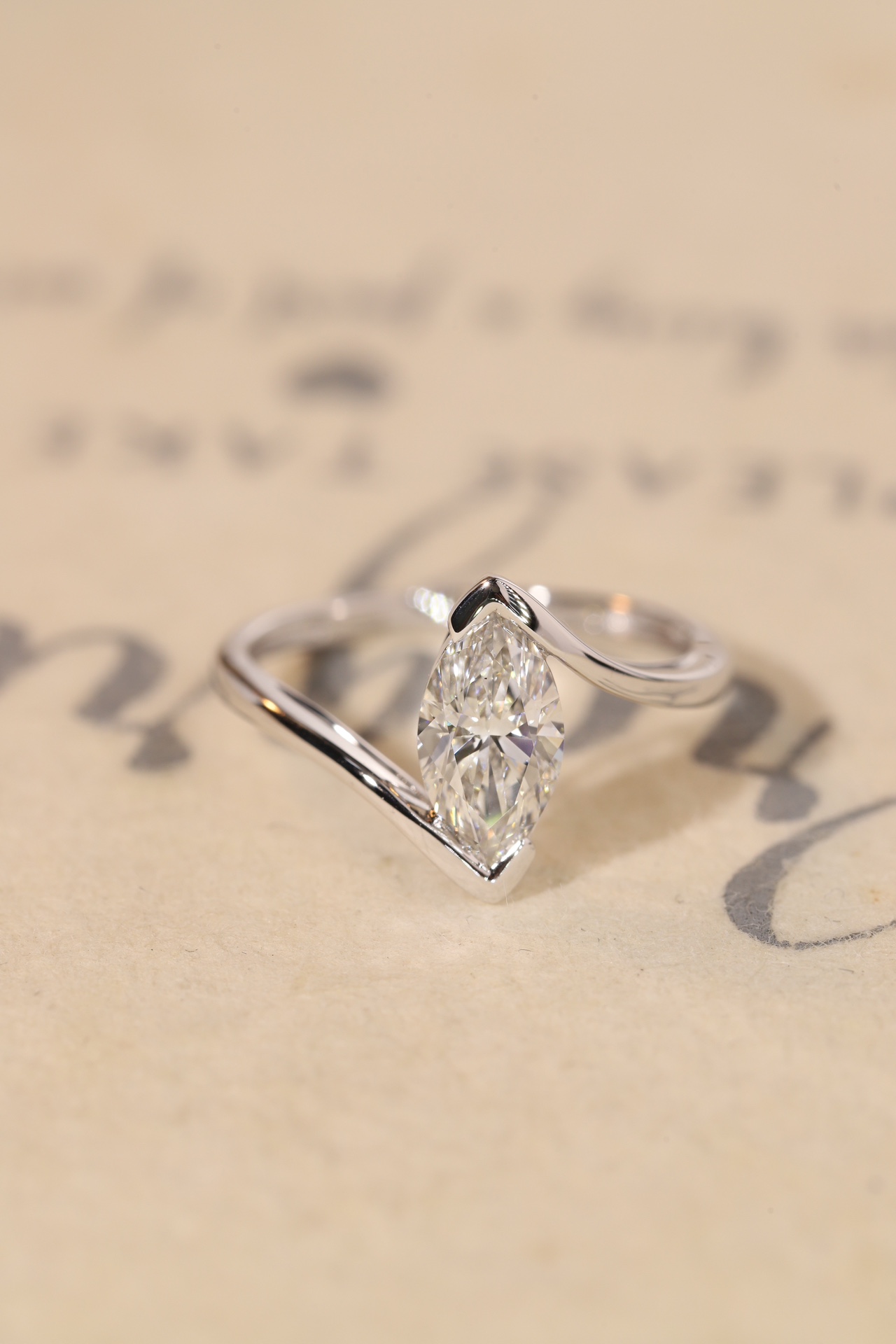  1ct Marquise Cut Floating Diamond Ring | Z-HL-R5258-1