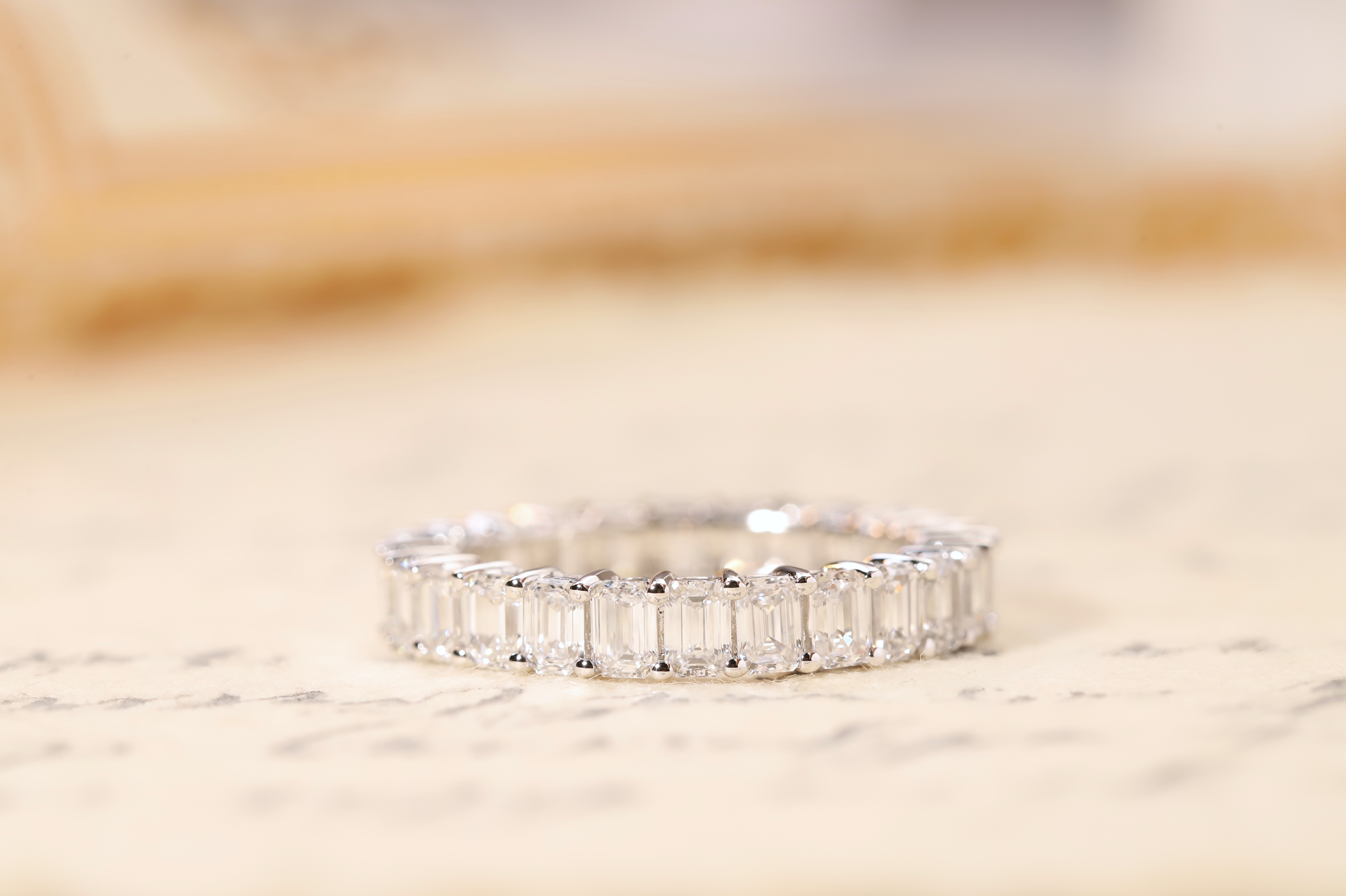 Emerald Cut Lab Grown Diamond Full Pavé Ring · 3.5ct | HL-D-R5426