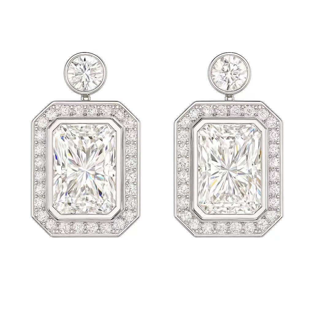Luxury Halo · 2ct Lab Grown Diamond Bezel Set Earrings | Z-HL-E5265