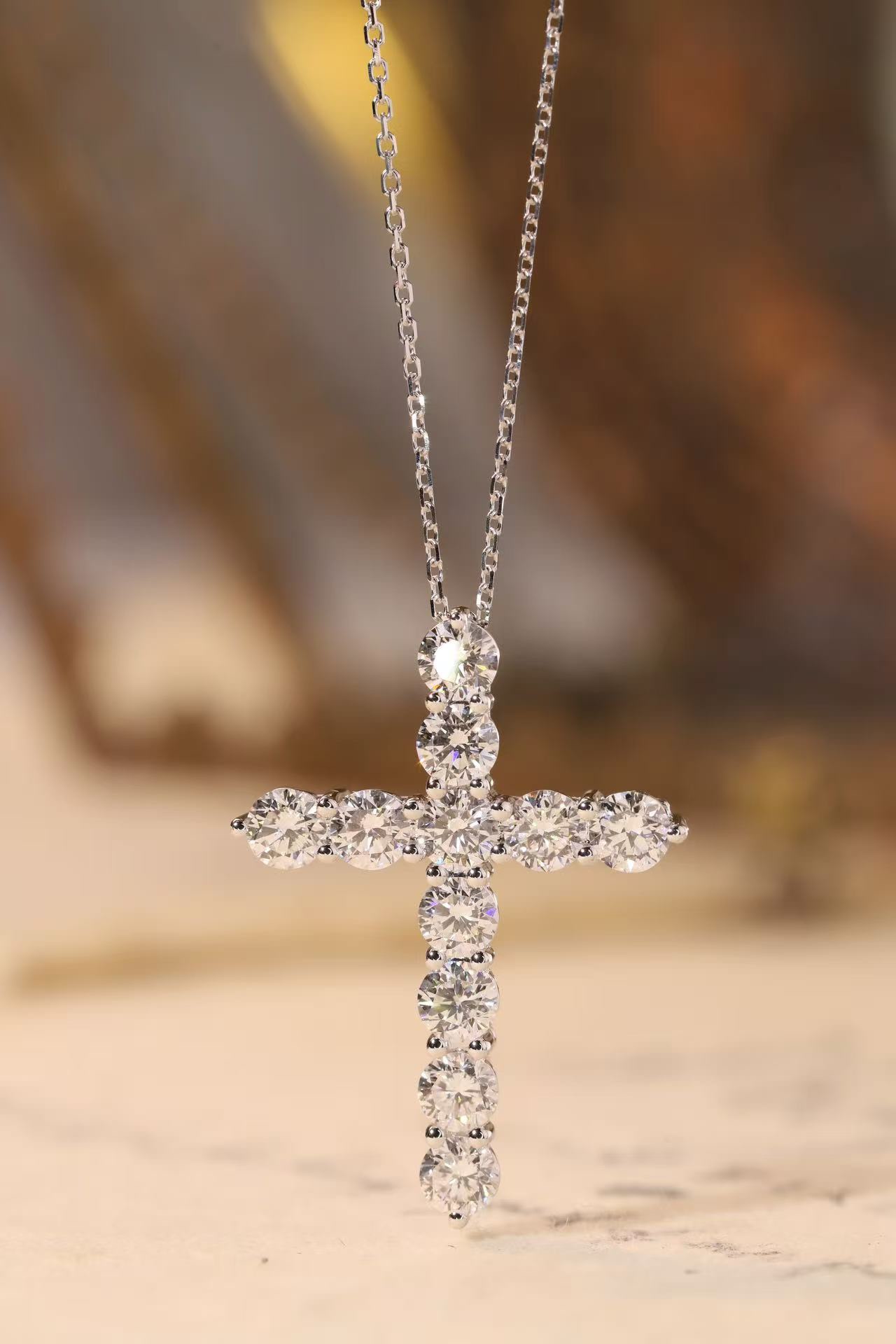 Faith & Light · 1ct Lab Grown Diamond Cross Necklace | HL-P1372-1
