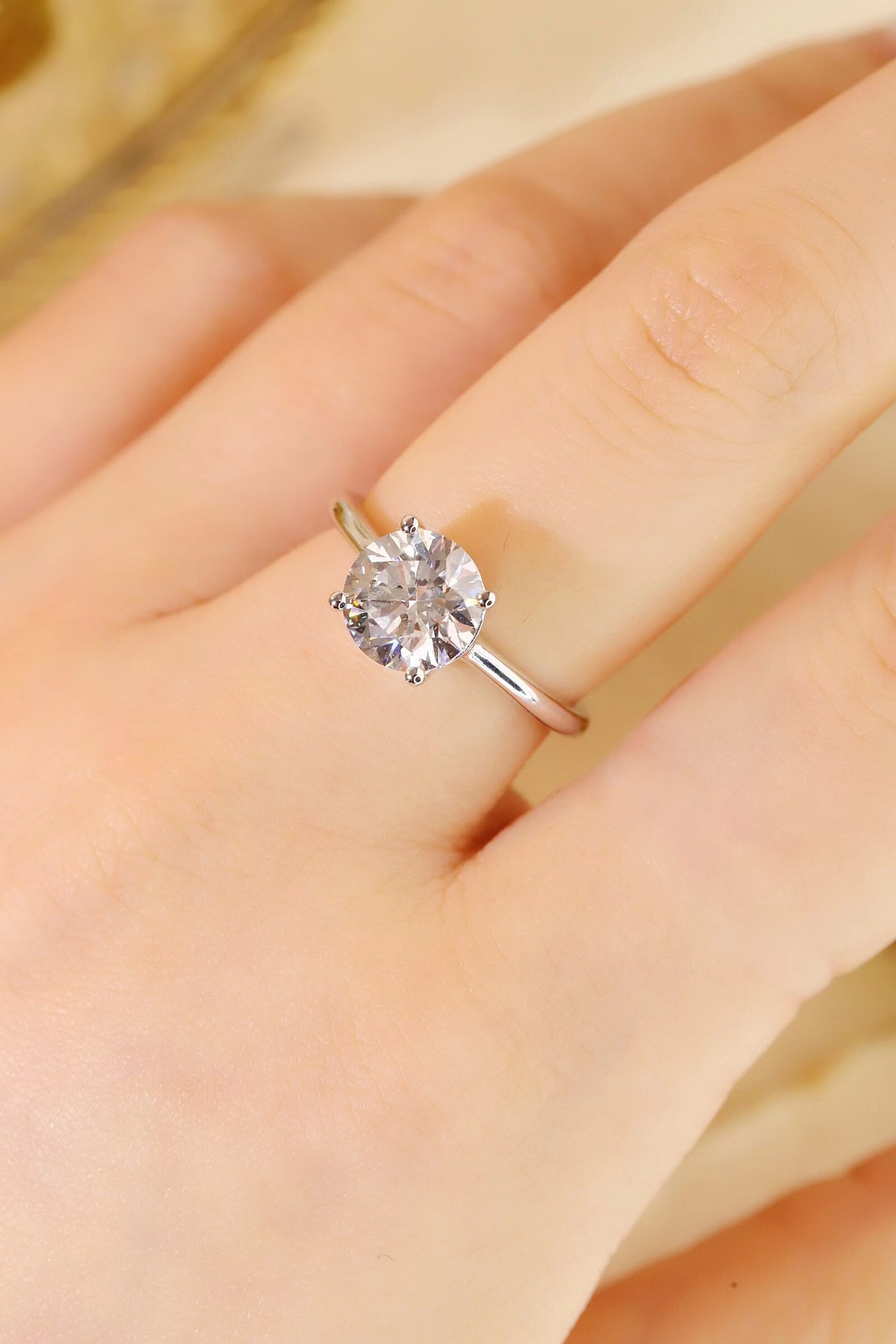 Timeless Elegance · 2ct Round Cut Lab Grown Diamond Ring | D-R4934