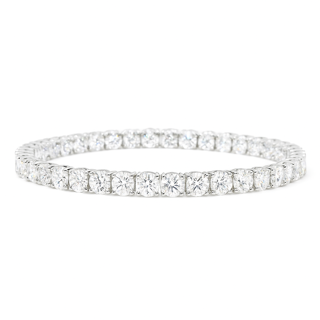 Elegant Diamond Tennis Bracelet 10k gold four-prong set lab-grown diamond 10 carat full circle diamond bracelet HL-B0980