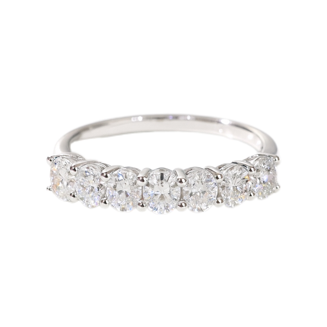 Graceful Spark · 1ct Oval Cut Half Eternity Lab Grown Diamond Ring | HL-R1924