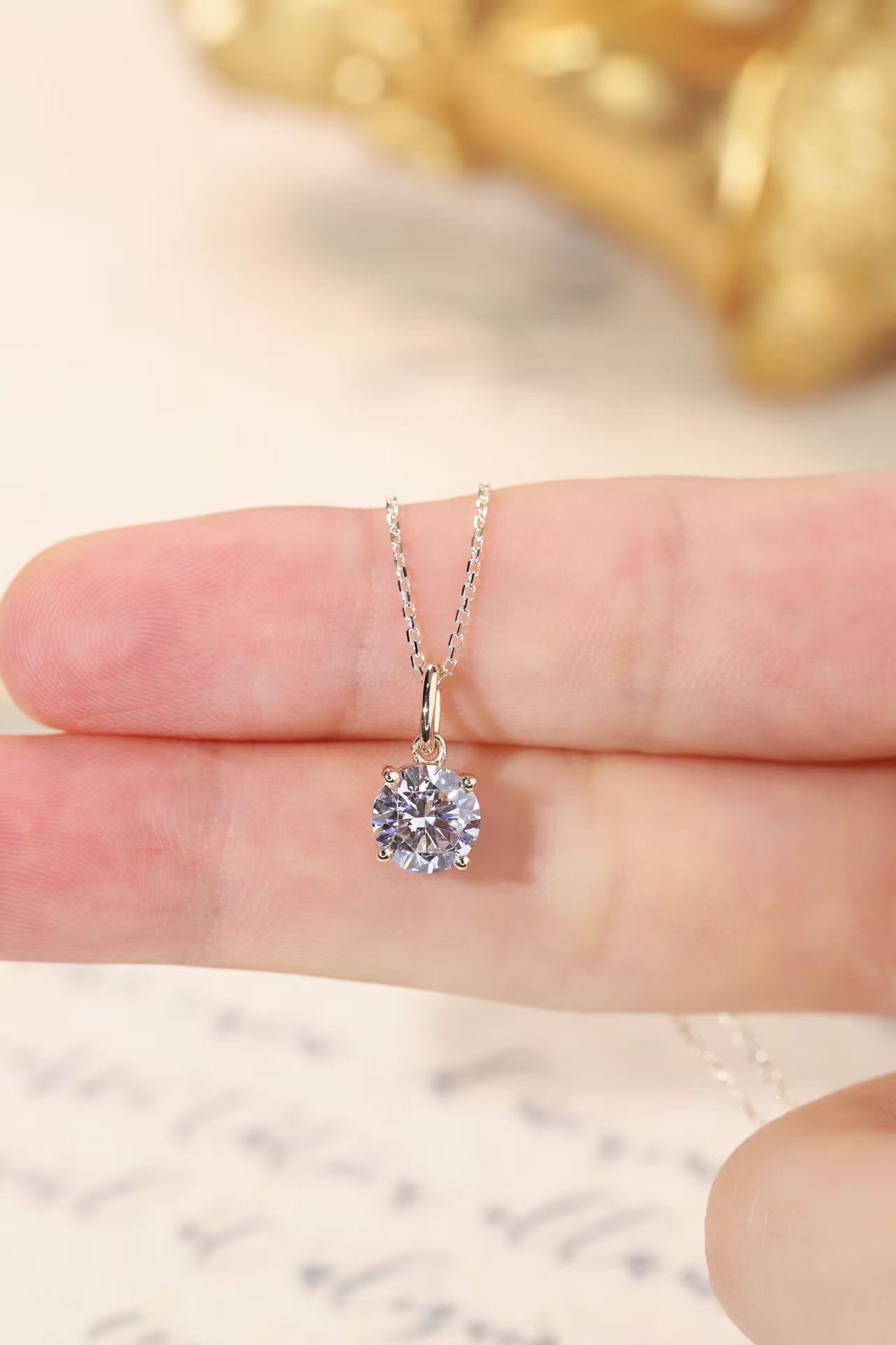 Pure Brilliance · 1ct Round Cut Lab Grown Diamond Necklace | Z-D-P4909