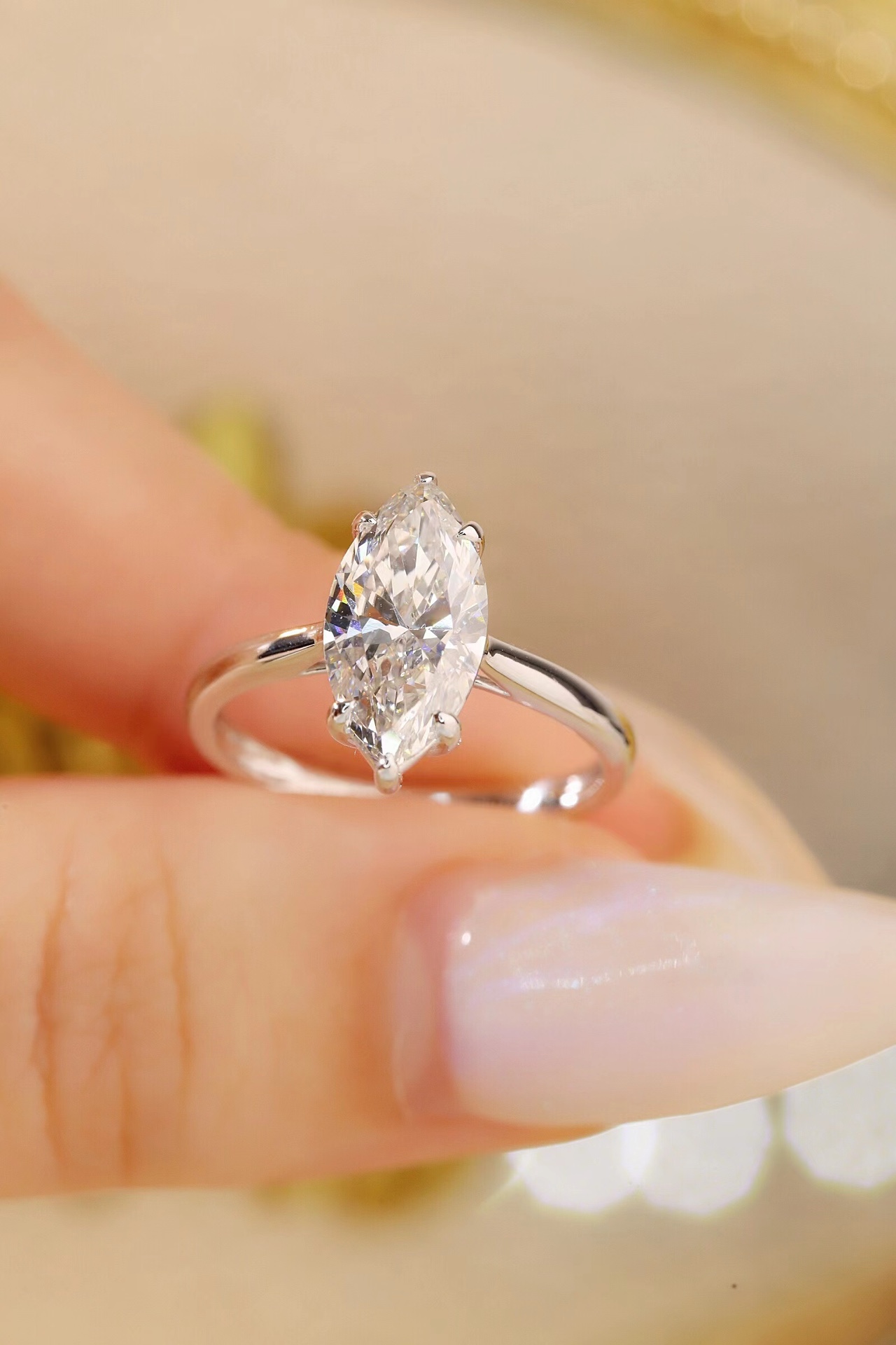 Classic Marquise · 2ct Lab Grown Marquise Cut Diamond Six-Prong Ring | Z-HL-R5245