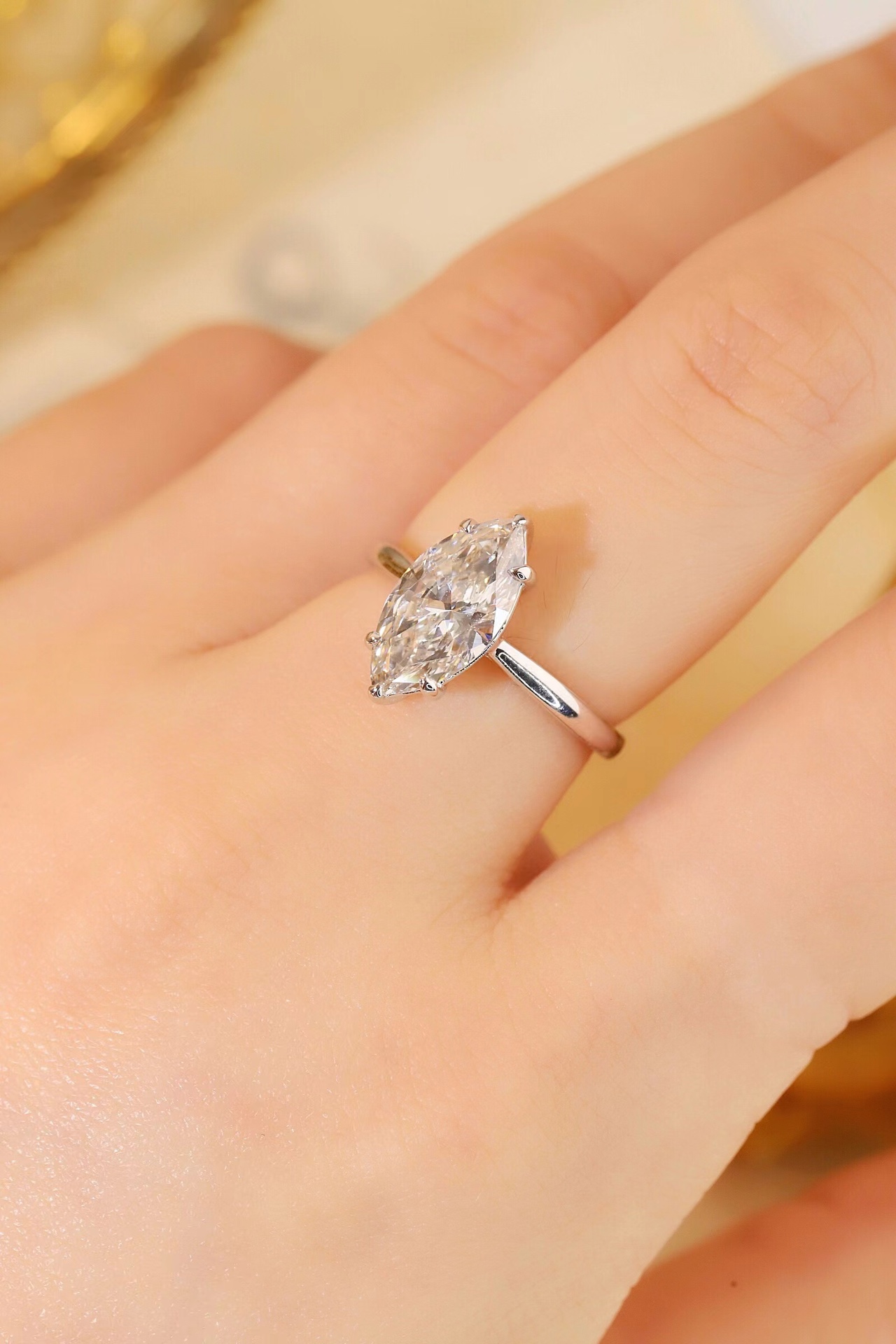 Classic Marquise · 2ct Lab Grown Marquise Cut Diamond Six-Prong Ring | Z-HL-R5245