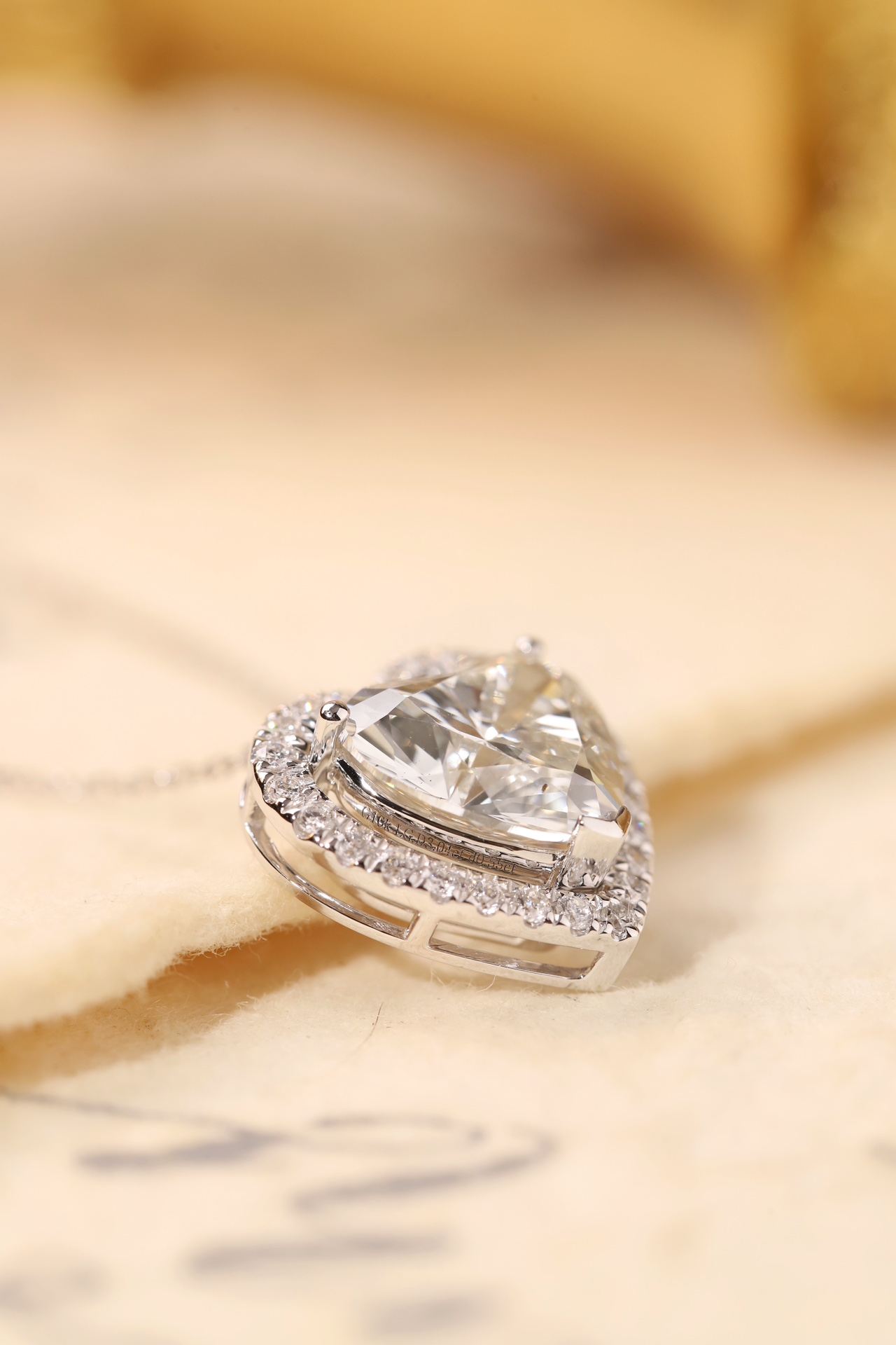 Heart of Brilliance · 3ct Heart Cut Halo Lab Grown Diamond Necklace | HL-P2122 