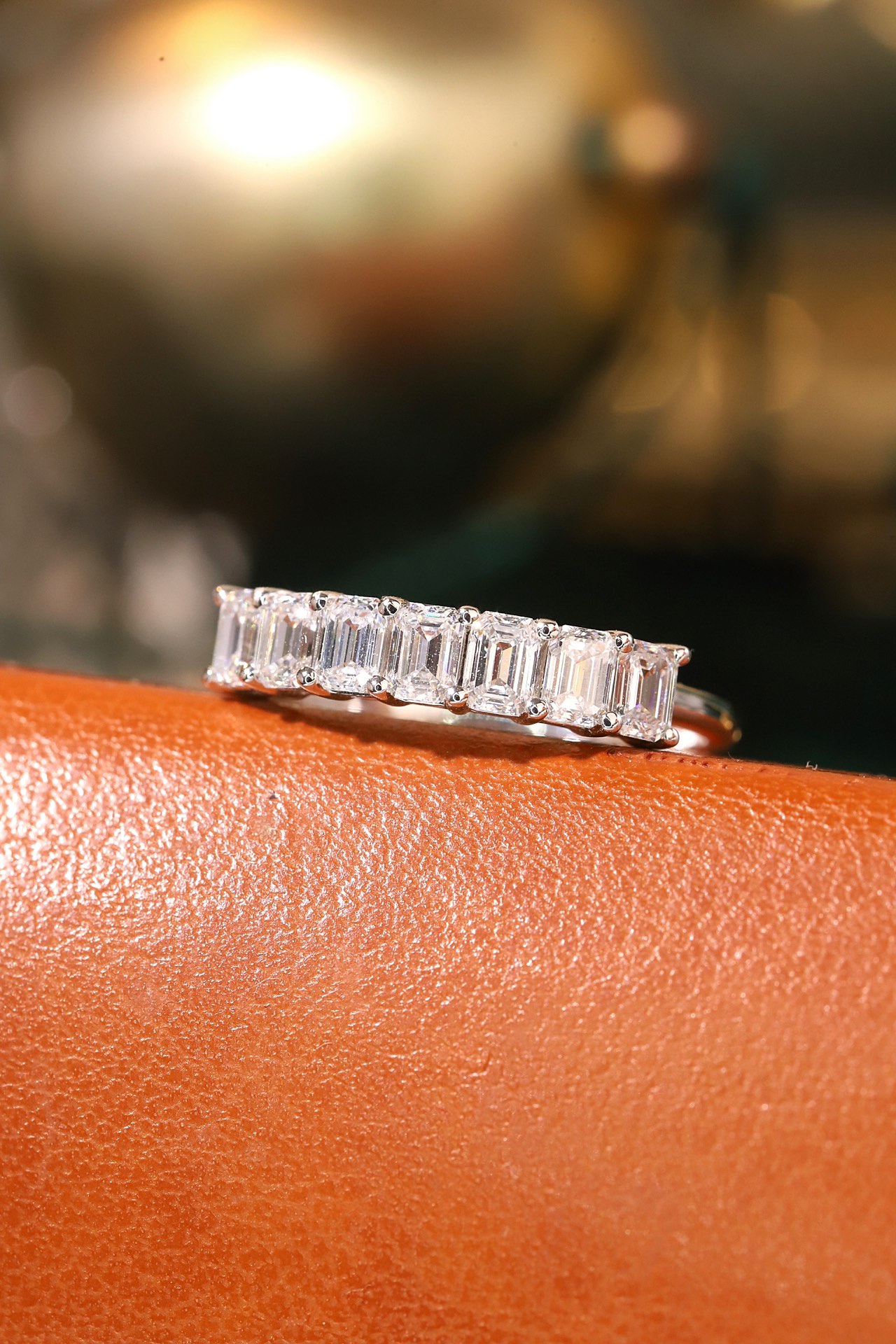 Timeless Harmony · 1ct Emerald Cut Half Eternity Lab Grown Diamond Ring | HL-D-R5418 