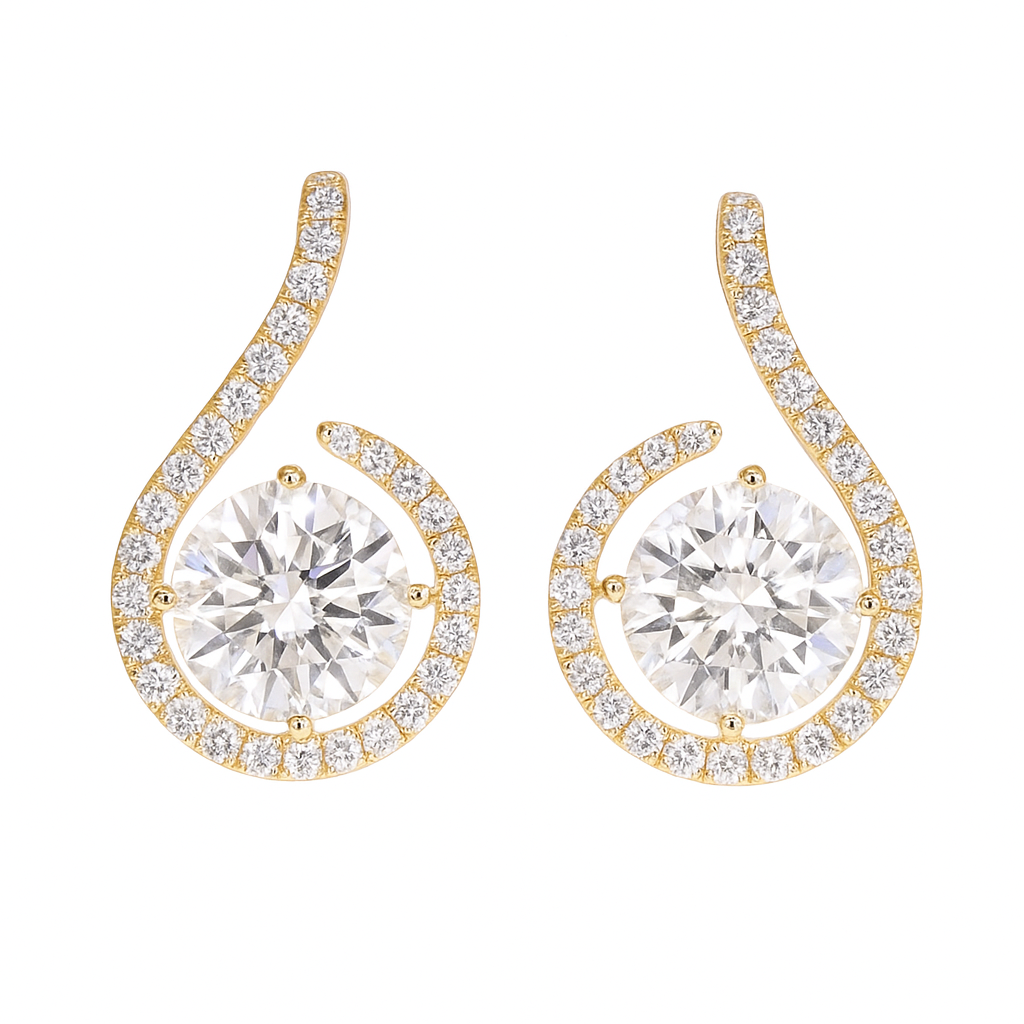 10K Gold Earrings | 1ct Lab Diamond with 0.15ctAccents(0.30ct Pair)Code: Z-HL-E5649-1