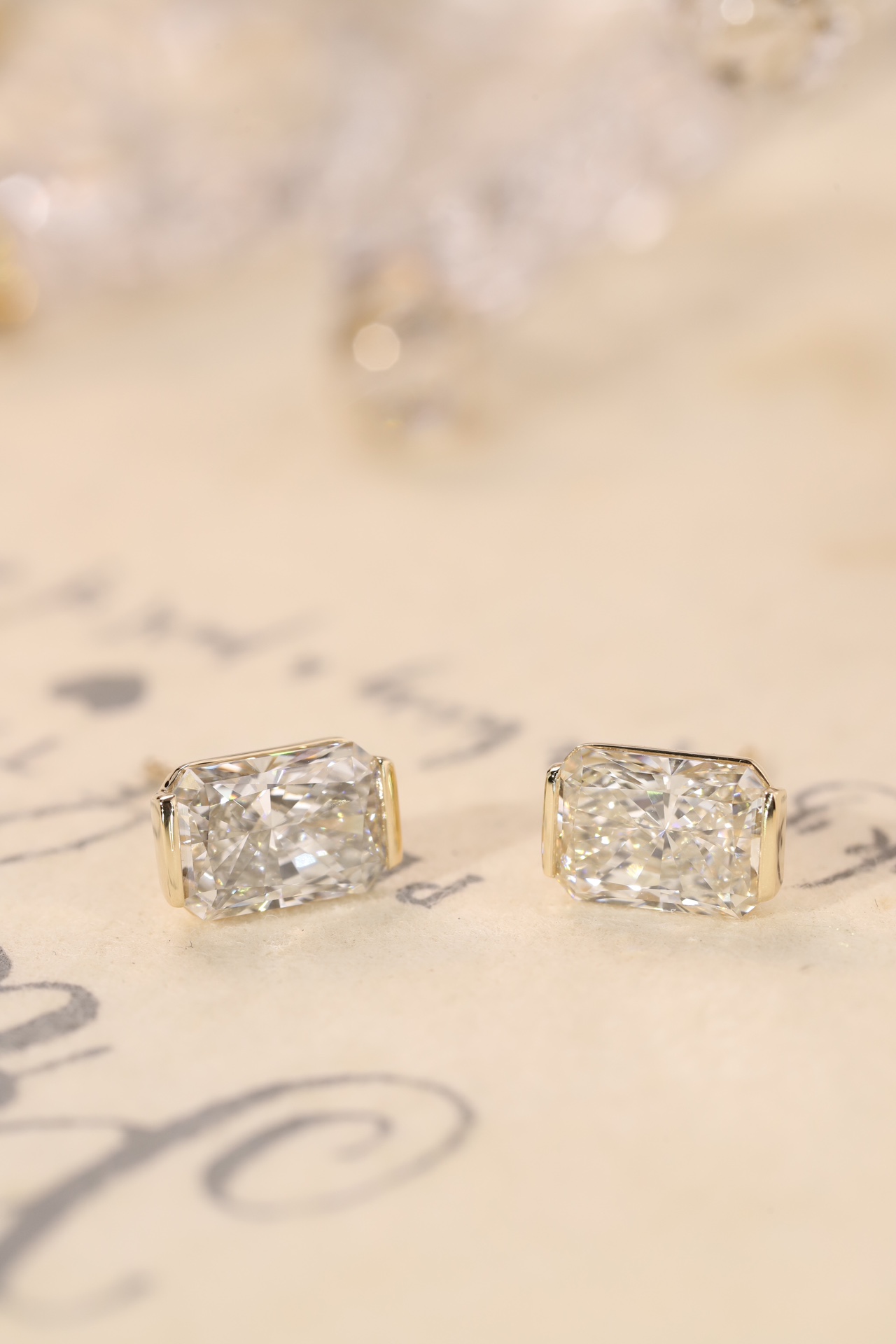Timeless Radiance · 4ct Radiant Cut Channel Set Earrings | Z-HL-E5261