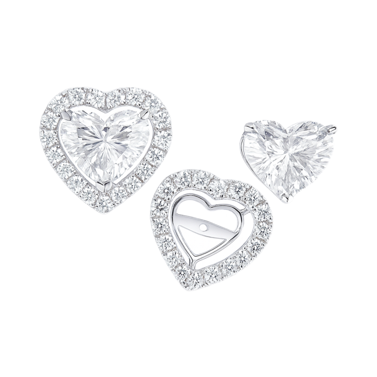 Romantic Versatility · 2.4ct Heart Cut Lab Grown Diamond Two-Way Earrings | D-E2004-1 