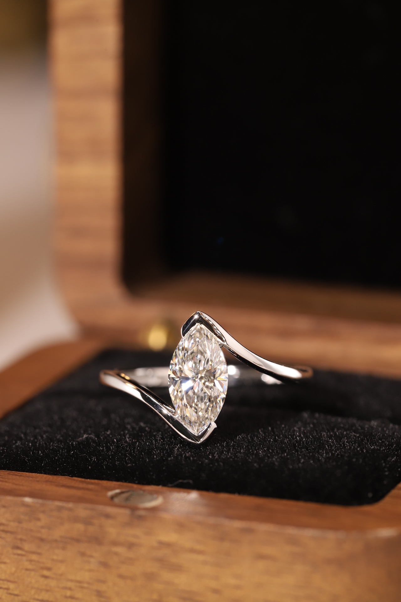  1ct Marquise Cut Floating Diamond Ring | Z-HL-R5258-1