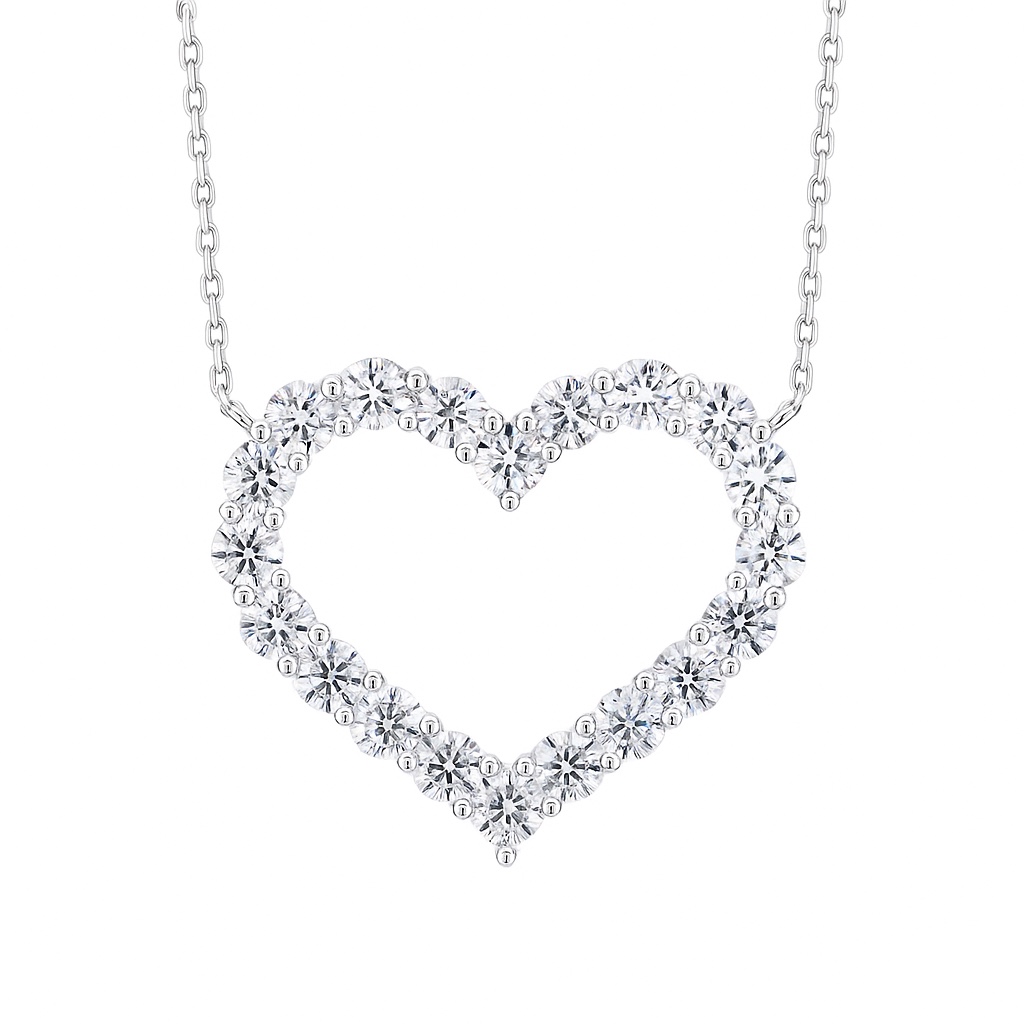  Eternal Love · 1ct / 3ct / 5ct Lab Grown Heart Cut Diamond Necklace Collection | HL-N0895 Series