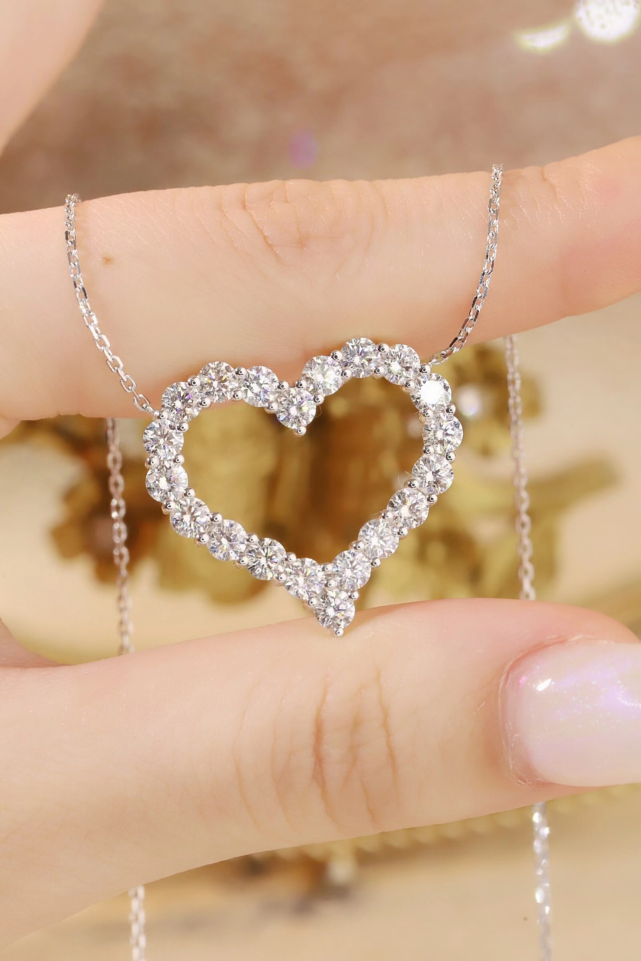  Eternal Love · 1ct / 3ct / 5ct Lab Grown Heart Cut Diamond Necklace Collection | HL-N0895 Series