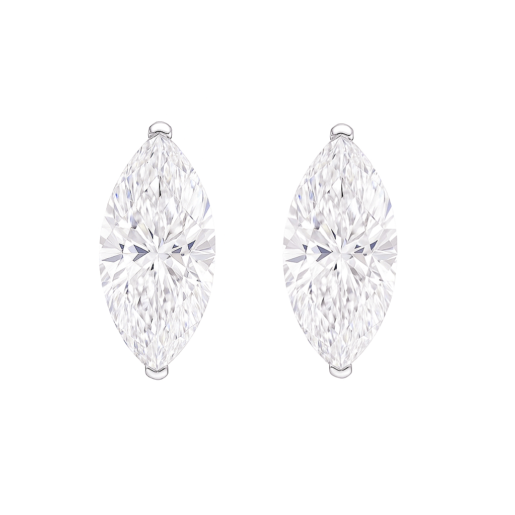Elegant Radiance · 4ct Marquise Cut Corner Set Lab Grown Diamond Earrings | Z-HL-E5258