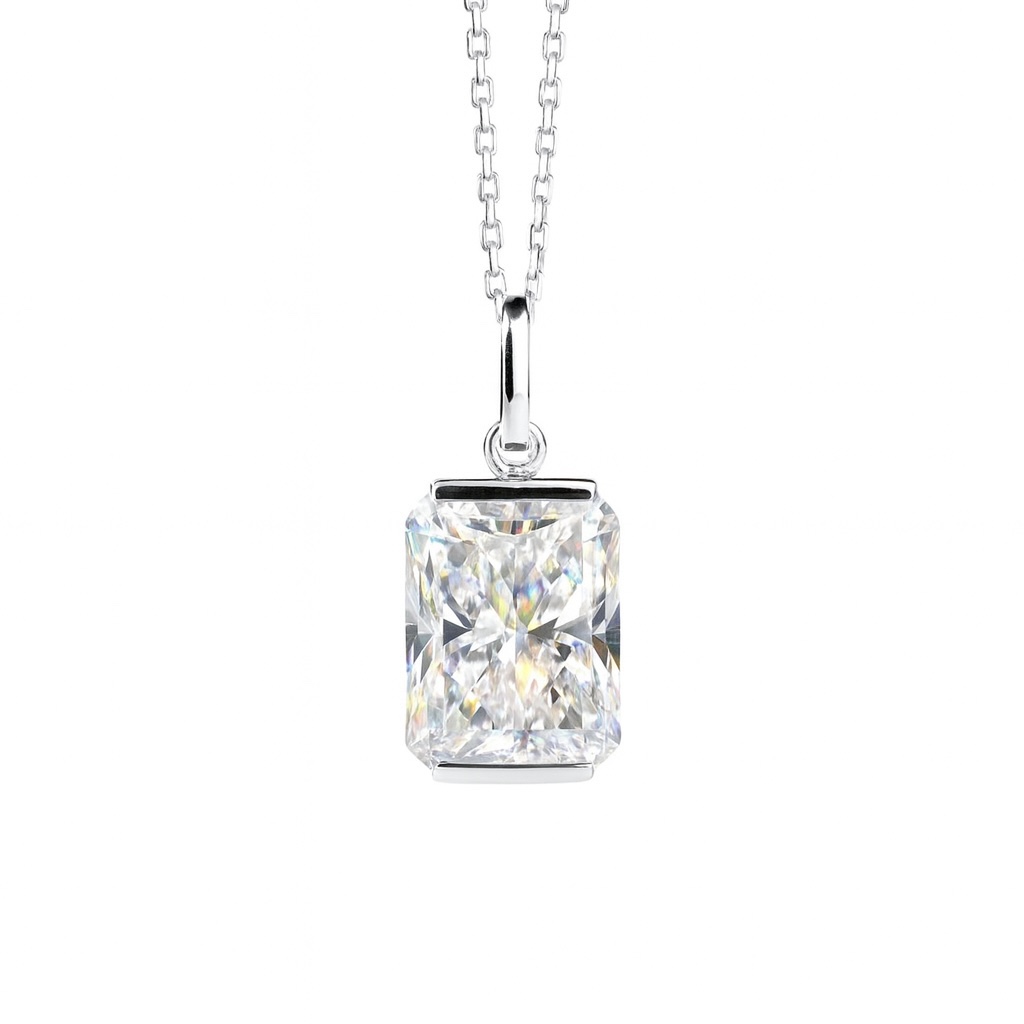 Modern Grace · 2ct Radiant Cut Lab Grown Diamond Pendant in 10K Gold | Z-HL-P5261