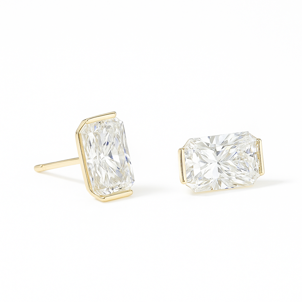 Timeless Radiance · 4ct Radiant Cut Channel Set Earrings | Z-HL-E5261