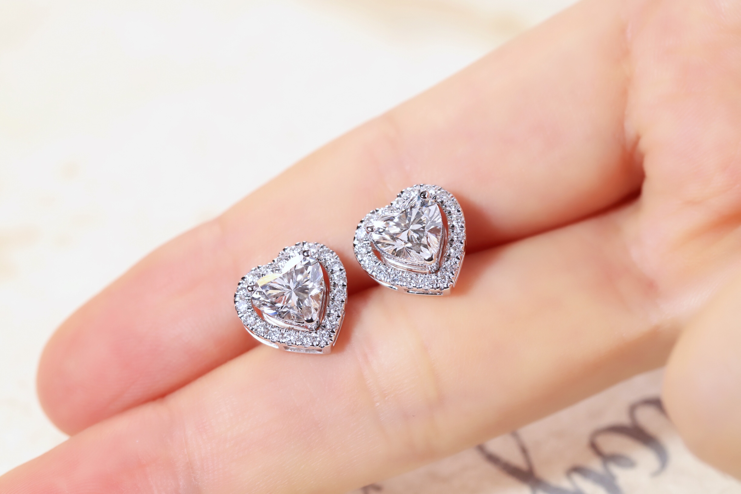 Romantic Versatility · 2.4ct Heart Cut Lab Grown Diamond Two-Way Earrings | D-E2004-1 