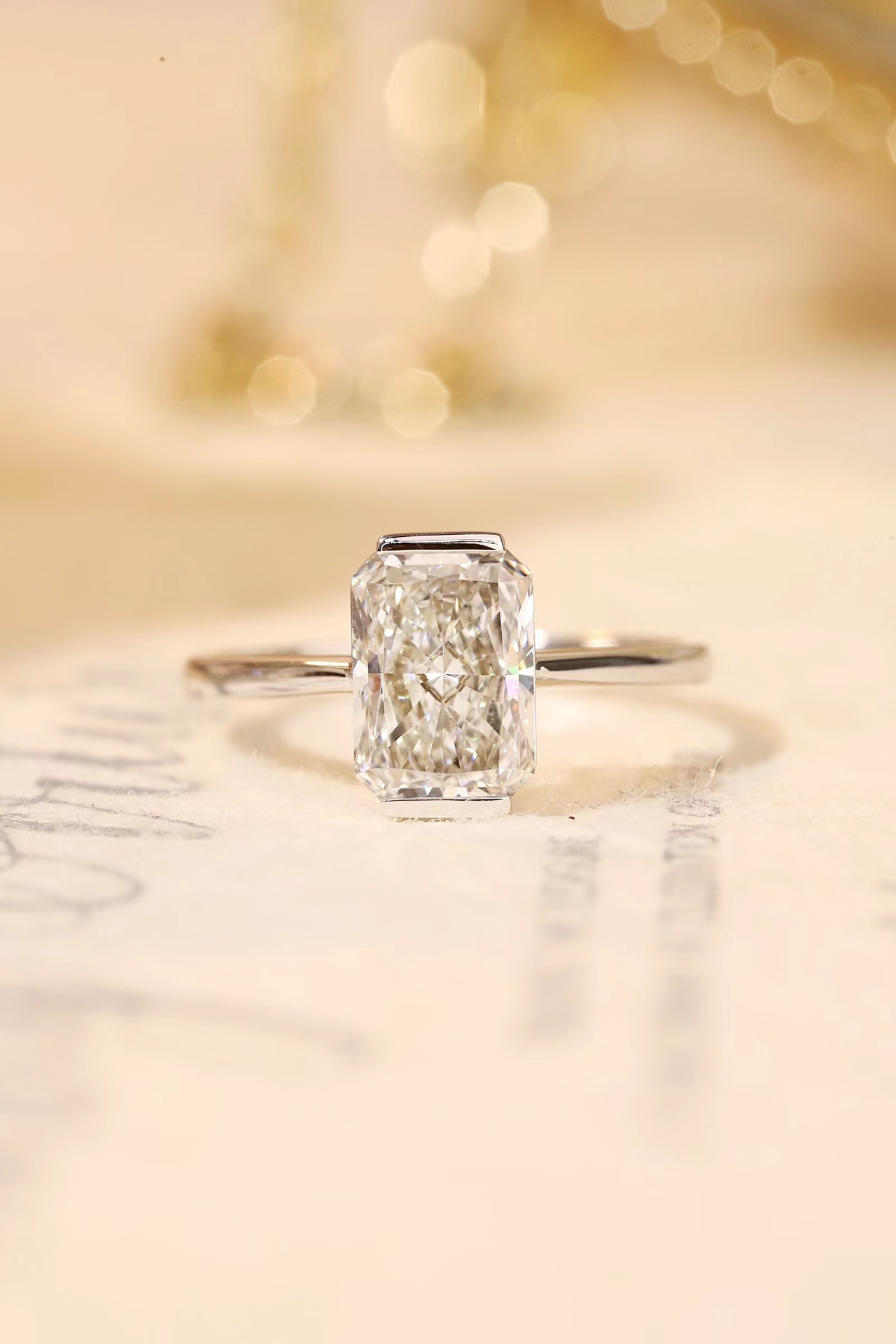 2ct Lab Grown Radiant Cut Diamond Floating Ring | Z-HL-R5261