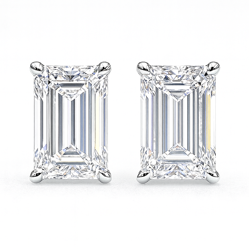 Emerald-cut diamond, 10k gold setting, 2 carats of cultivated diamond. Z-HL-E5226