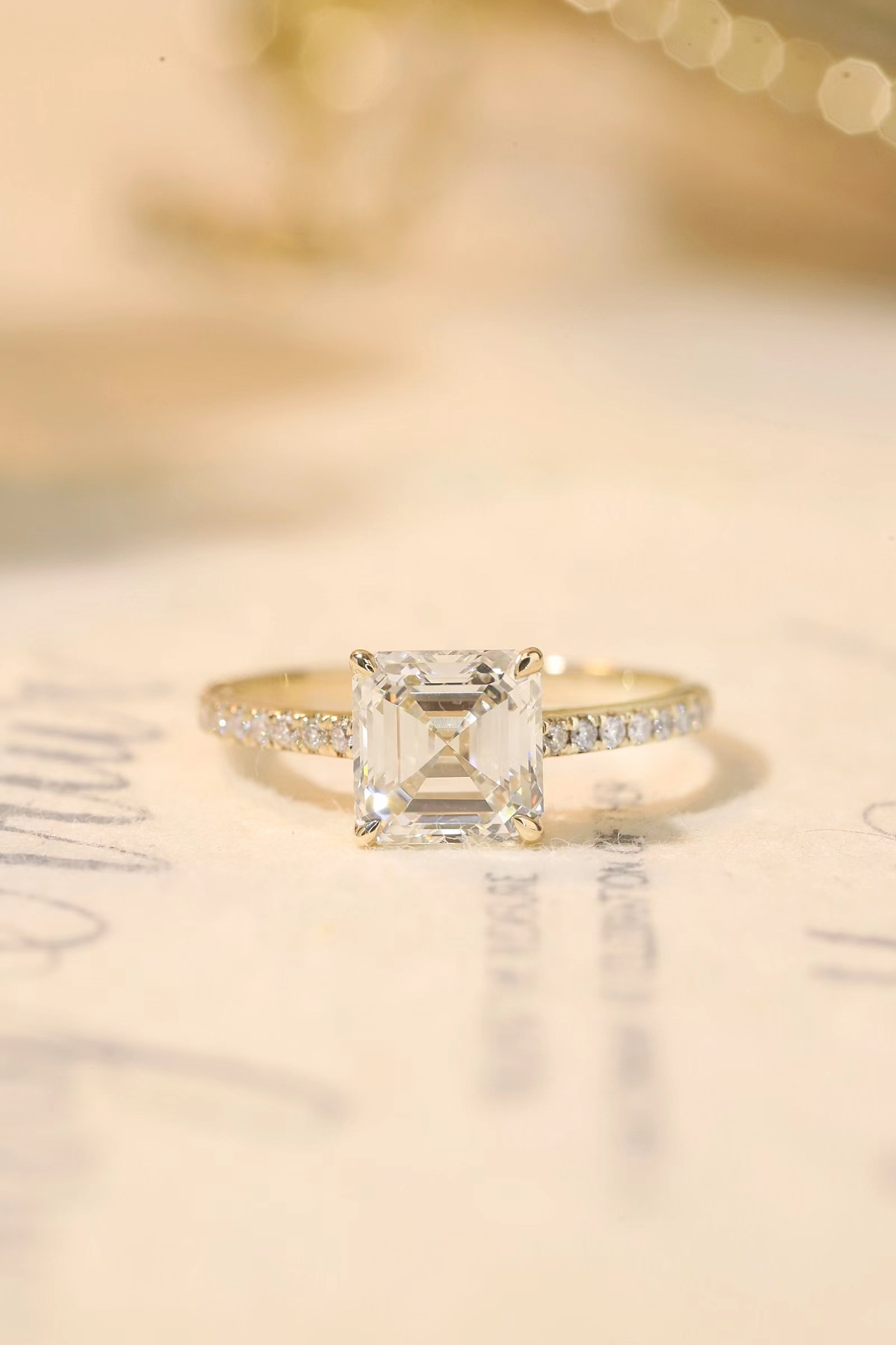 2 Caraas Cut Cultivated Diamond Ring No. Z-HL-R5263