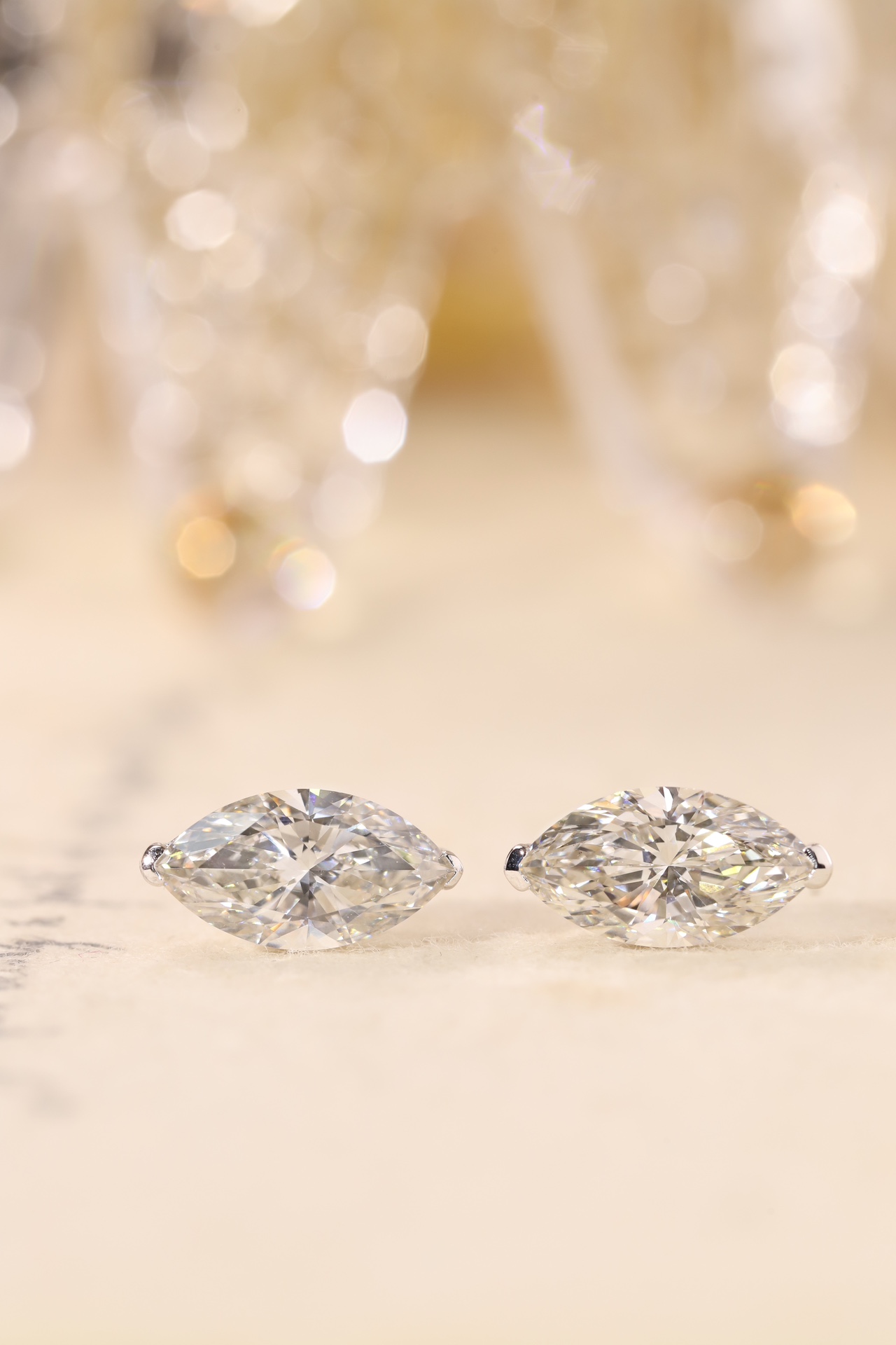 Elegant Radiance · 4ct Marquise Cut Corner Set Lab Grown Diamond Earrings | Z-HL-E5258