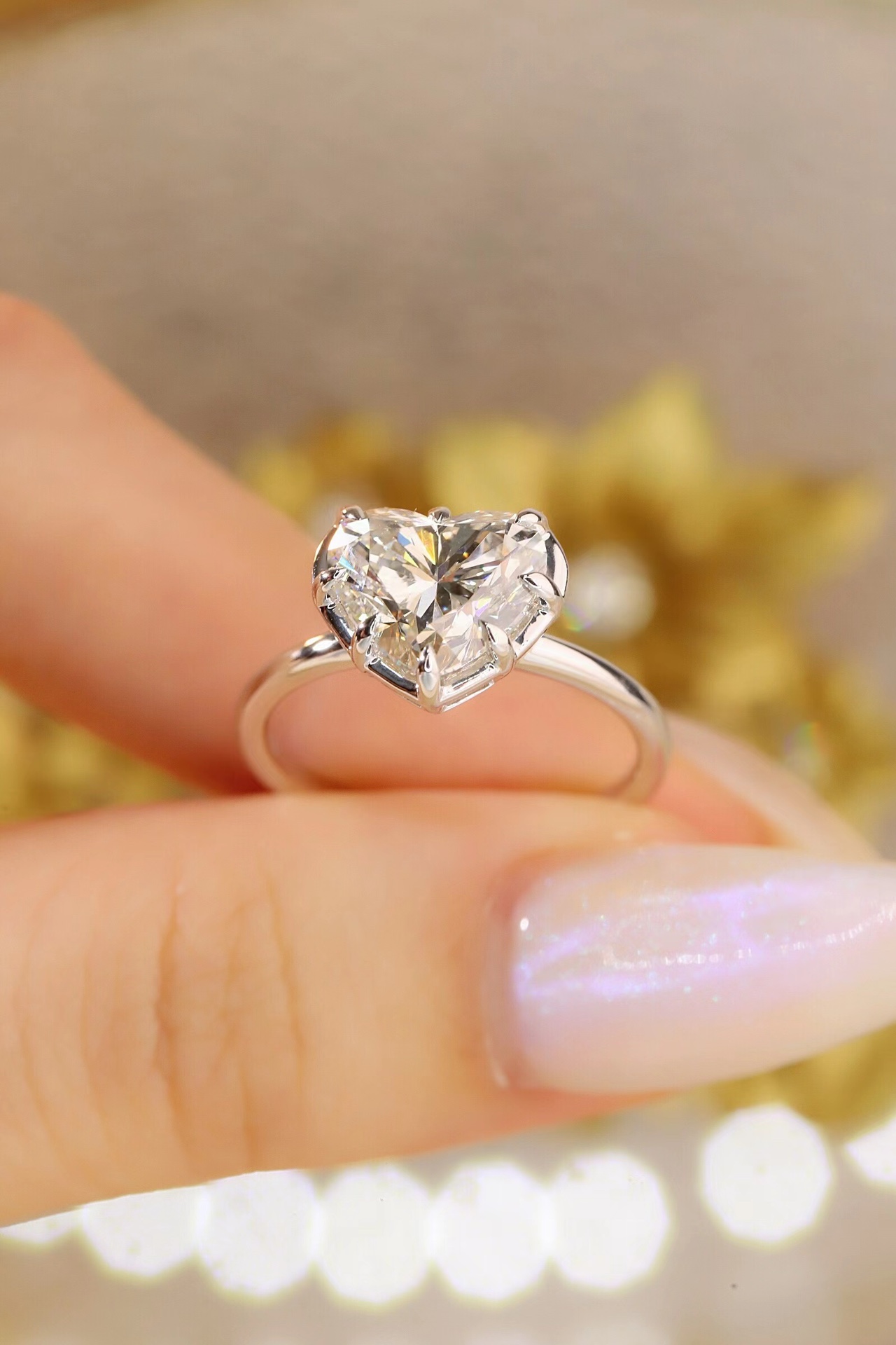 Pure Love · 8-Prong Heart Cut 3ct Lab Grown Diamond Ring | Z-HL-R5246-2 