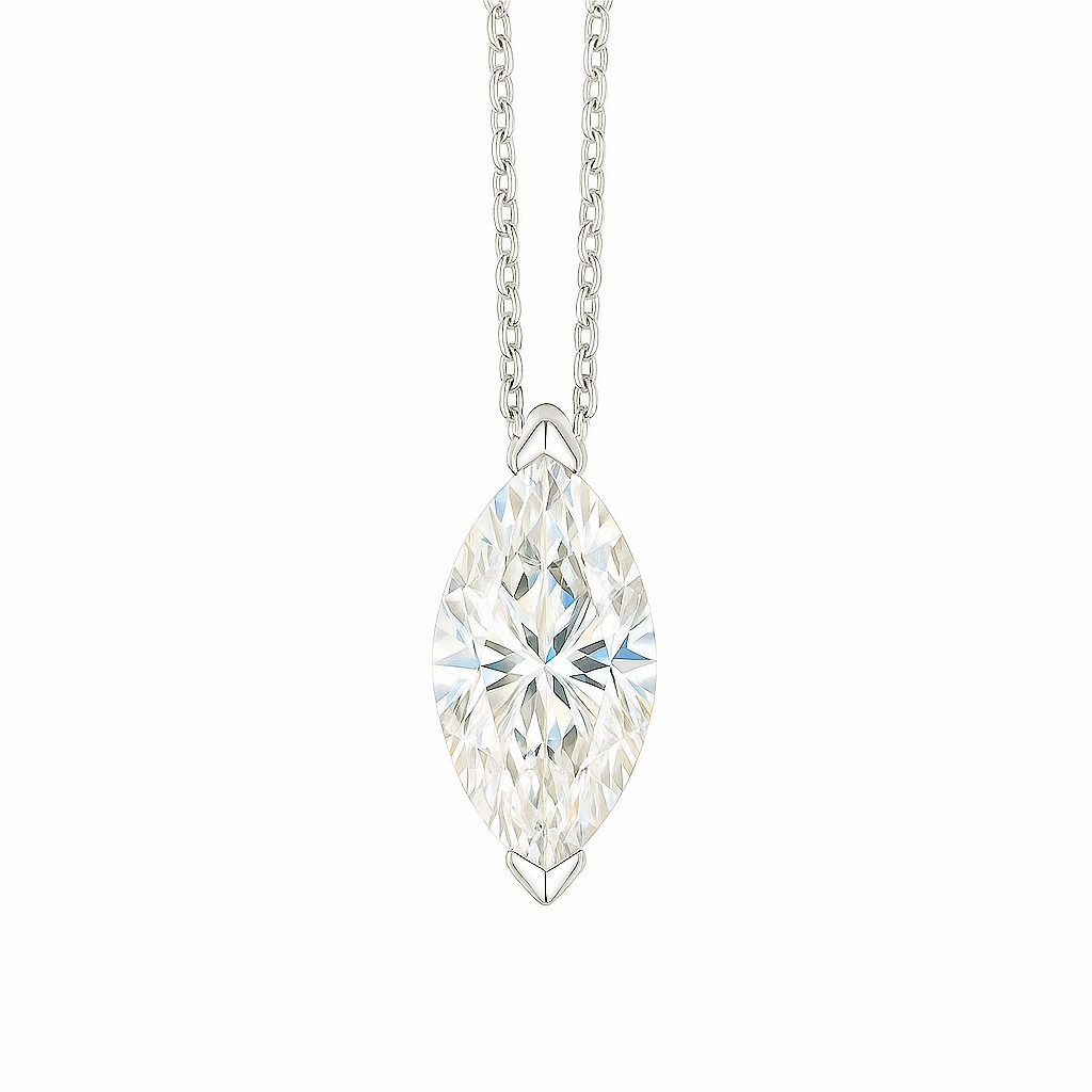 Marquise-Cut 3ct Lab Grown Diamond Pendant · 10K Gold | Z-HL-P5258-2