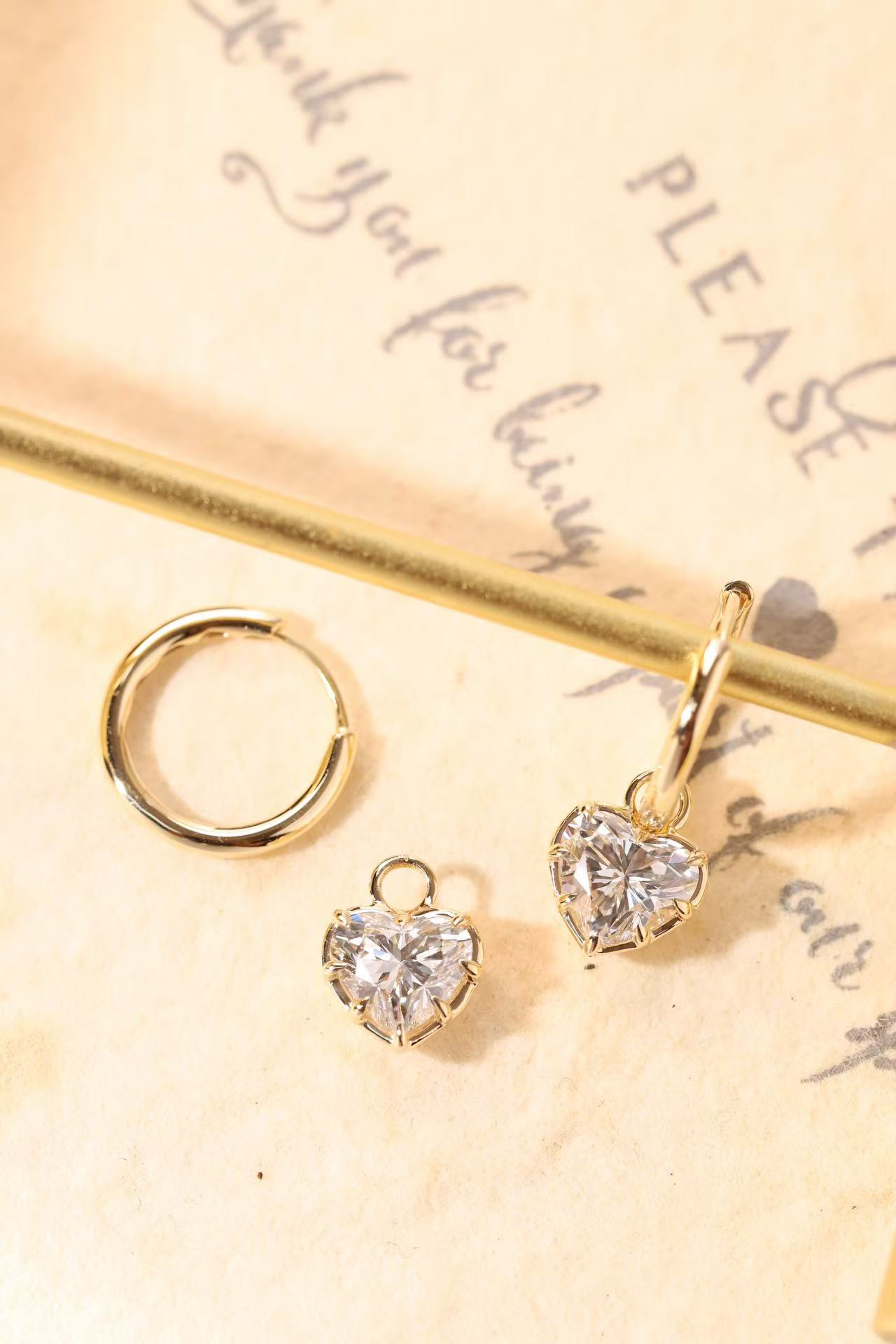 Heart Glow · 2ct Heart Cut Lab Grown Diamond Dual-Wear Earrings | Z-HL-E5246