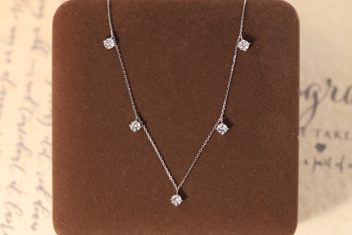 Elegant Sparkle · 1ct Five-Stone Lab Grown Diamond Necklace | HL-N1721