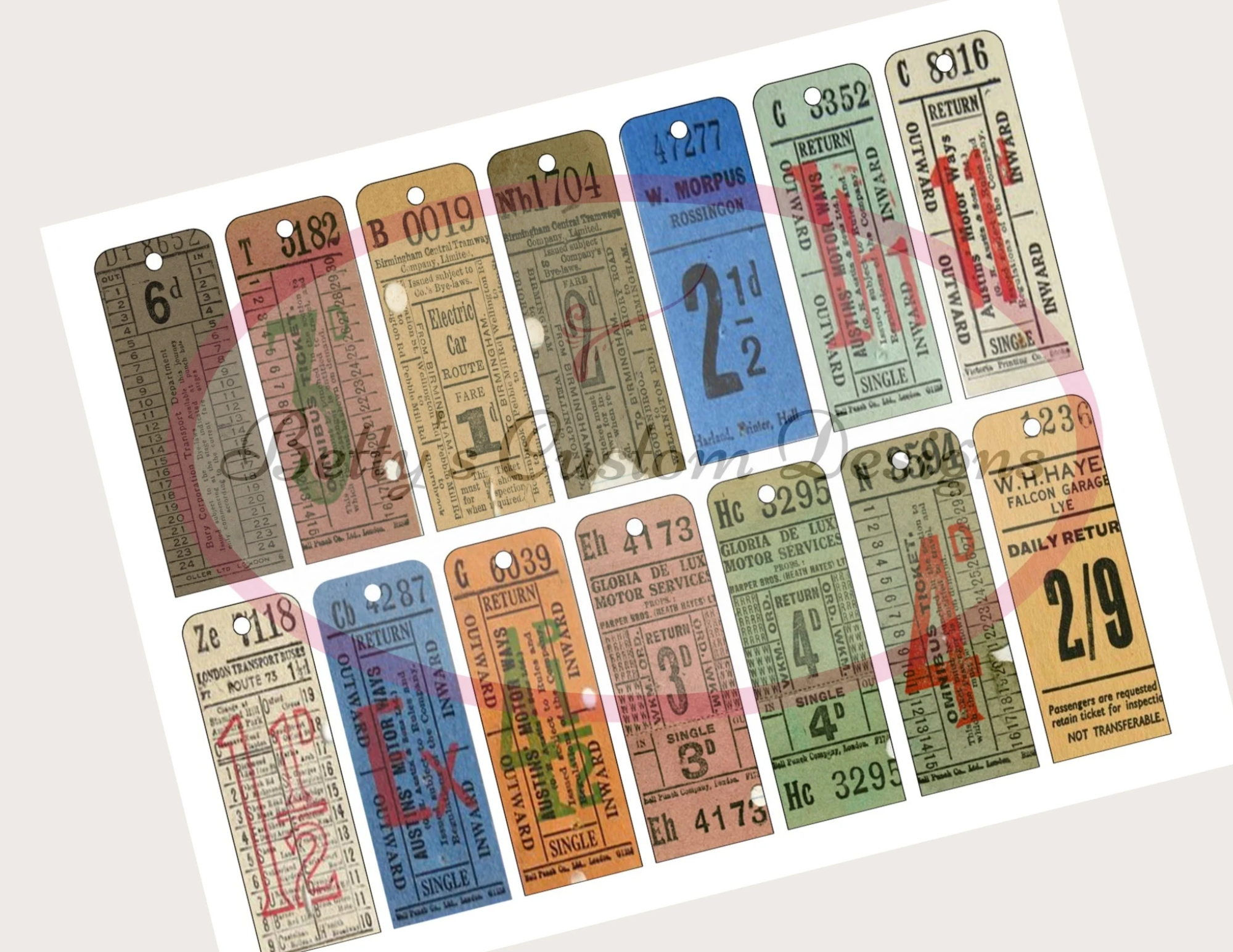 Vintage-Style Ticket Tags 2 - Printable - Ephemera - Junk Journal Label - Journal Phrases - Journal Words - Ephemera - Digital - Printable