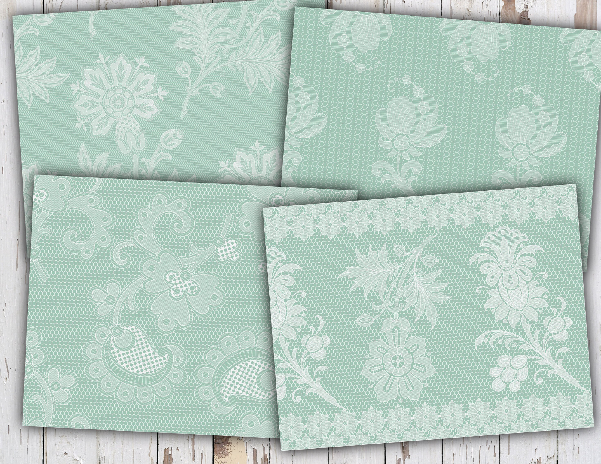 Seaside Lace Background Junk Journal Kit - Digital Paper Prints - Scrapbook - Vintage Books - Ephemera - Paper - Journal Pages