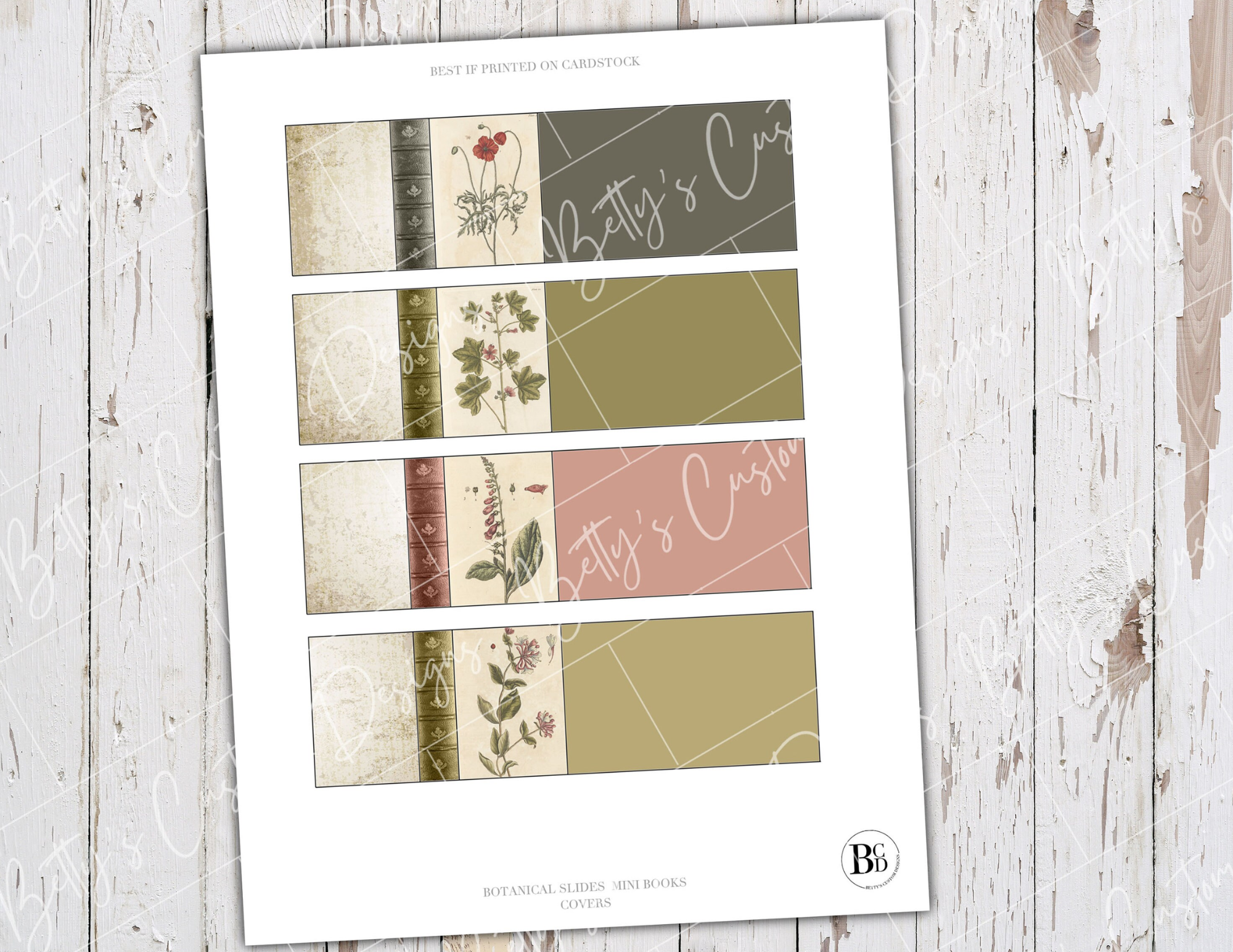 Botanical Slides Mini Books - Mini Journal - Mini Book - Digital - Printable - Vintage - Ephemera - Scrapbook - Planner - Miniature -
