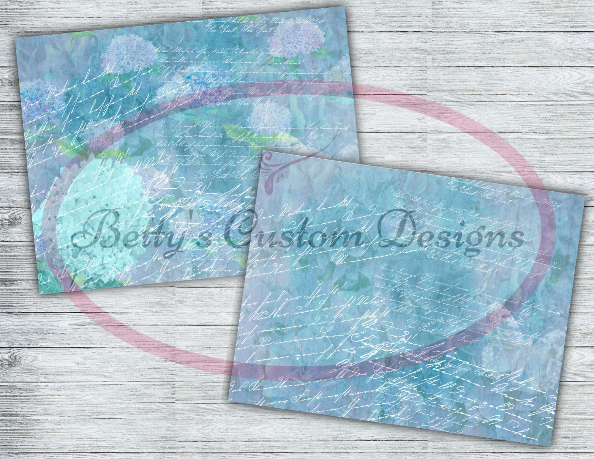 Hortensia Junk Journal Kit - Digital Paper Prints - Scrapbook - Vintage Books - Ephemera - Antique Paper - Journal Pages - Spring