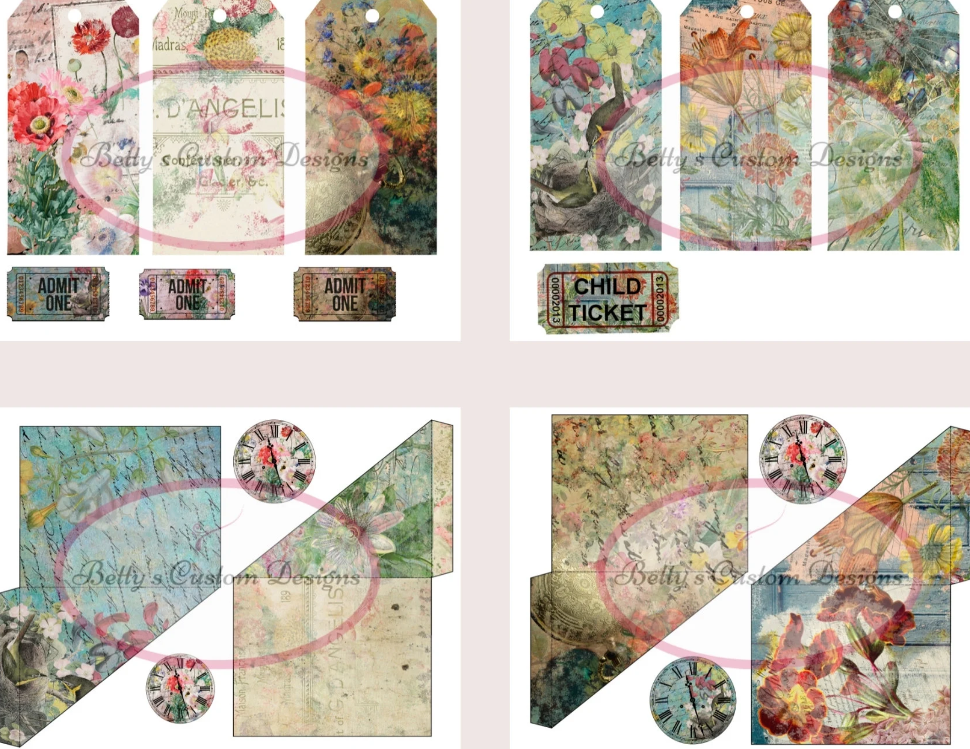 Botanical Treasures Junk Journal HUGE ADD-ON Kit - Digital Paper Prints - Scrapbook - Vintage Books - Ephemera  Antique Paper  Journal Pages