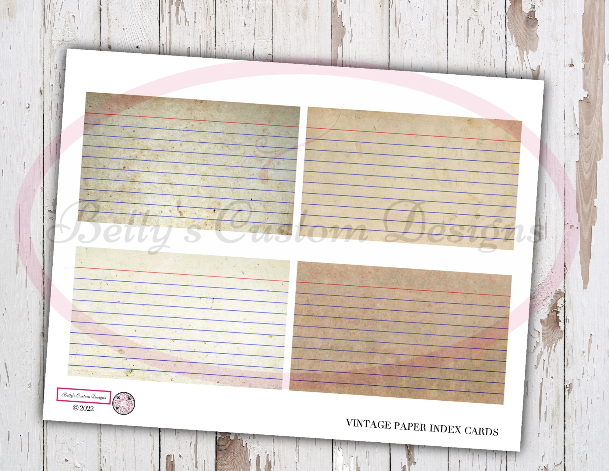Vintage Paper Index Cards - Set 1 - Botanical - Ephemera - Junk Journal - Digital download - Postcard - ATC - Botanical Cards