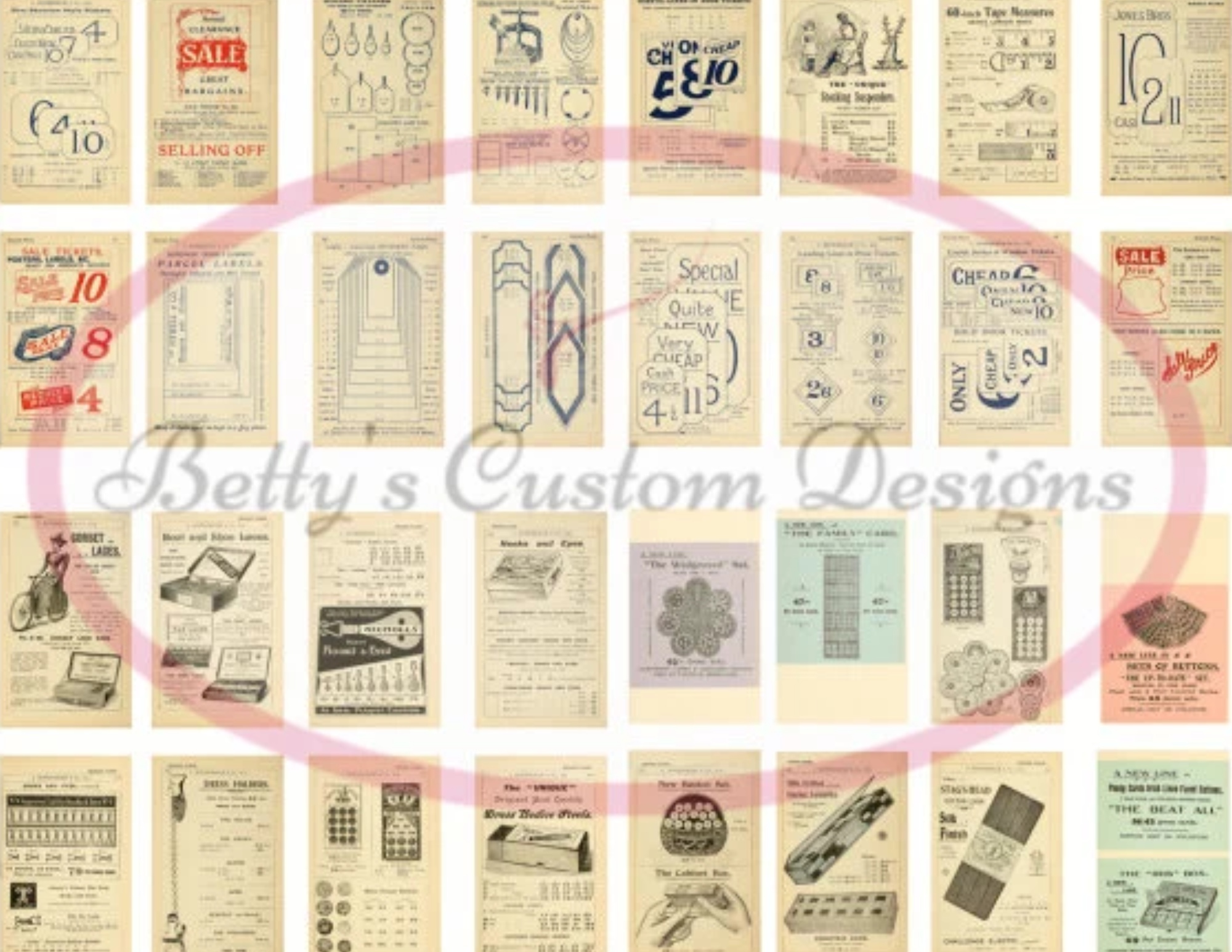 Vintage Ads 1 - ATC - Floral - Roses - Printable - Digital Download - Junk Journal Ephemera - Embellishments - Collage -