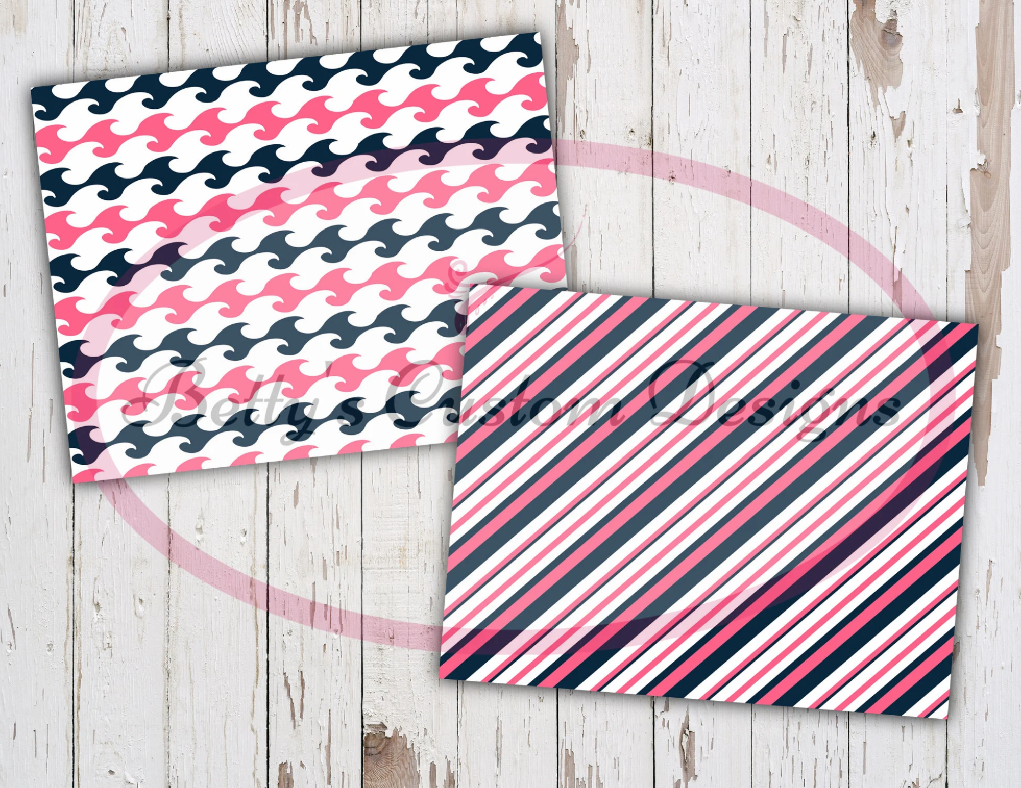 Pink  & Blue Nautical Junk Journal Kit - Digital Paper Prints - Scrapbook - Vintage Books - Ephemera - Paper - Journal Pages