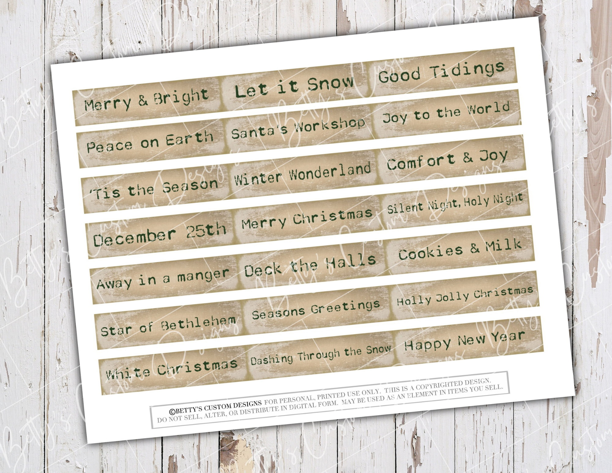 Red & Green Christmas Labels - Junk Journal Ephemera - Digital - Printable - Random Mix - Vintage Labels - Printable Labels