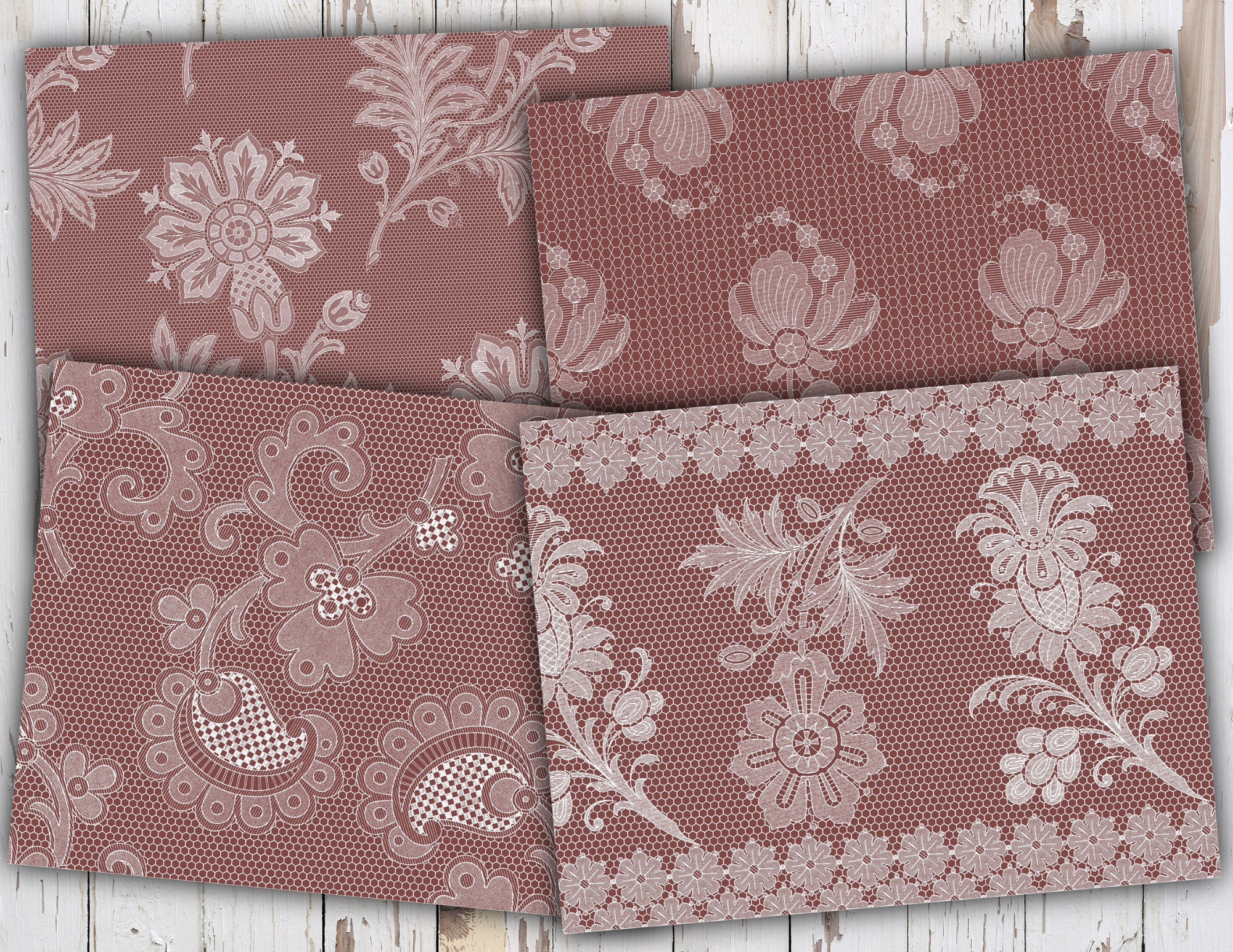 Seaside Lace Background Junk Journal Kit - Digital Paper Prints - Scrapbook - Vintage Books - Ephemera - Paper - Journal Pages