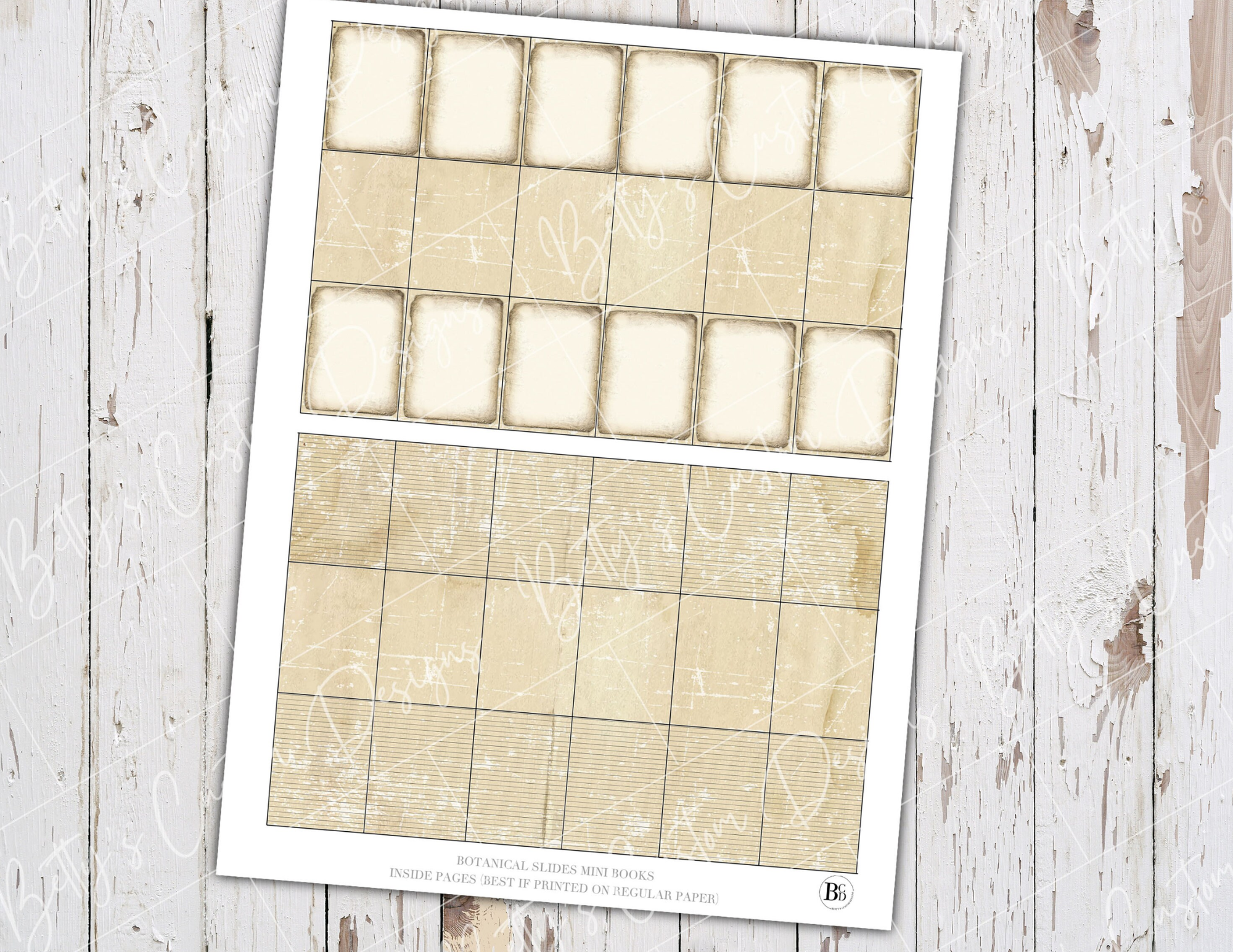 Botanical Slides Mini Books - Mini Journal - Mini Book - Digital - Printable - Vintage - Ephemera - Scrapbook - Planner - Miniature -