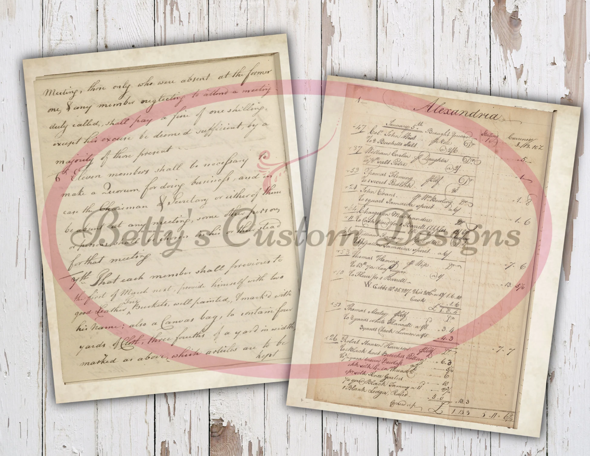 Vintage - Antique  Paper - Notebook - Invoices - Ledgers - Journals - Antique Script - Vintage Script - Letter - Digital - Junk Journal