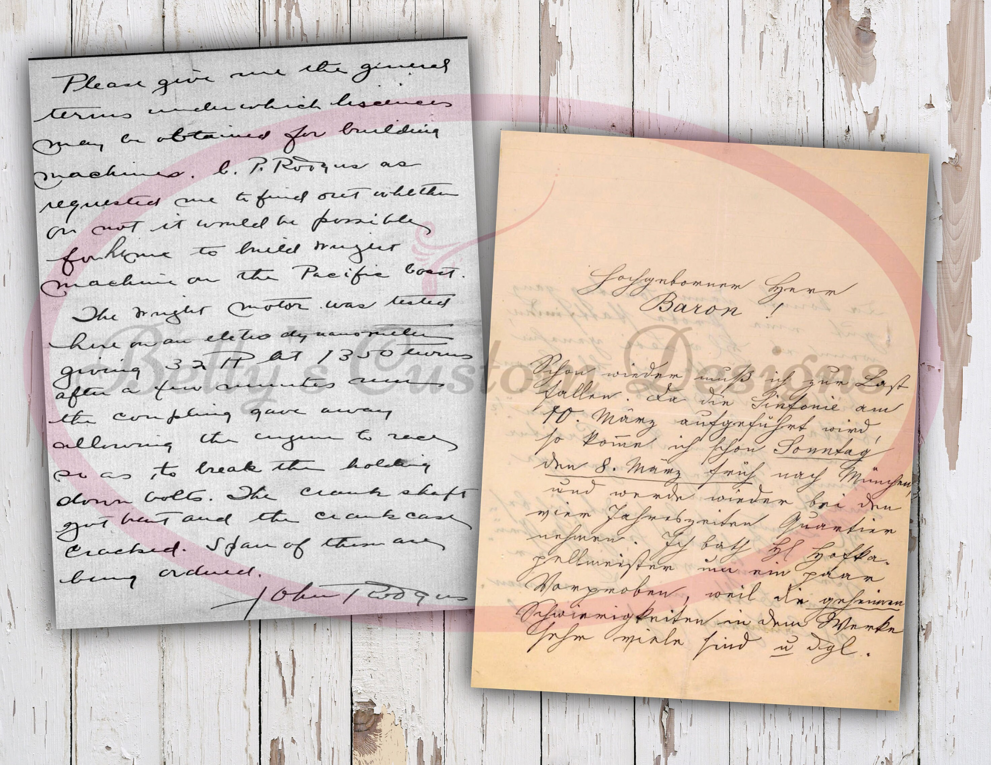 Vintage Script Letters Backgrounds - Set 3 - Digital Paper Prints - Scrapbook - Vintage Books - Ephemera - Paper - Journal Pages