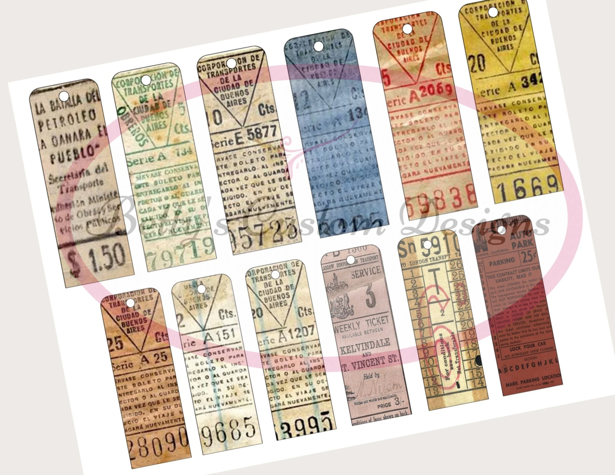 Vintage-Style Ticket Tags 2 - Printable - Ephemera - Junk Journal Label - Journal Phrases - Journal Words - Ephemera - Digital - Printable