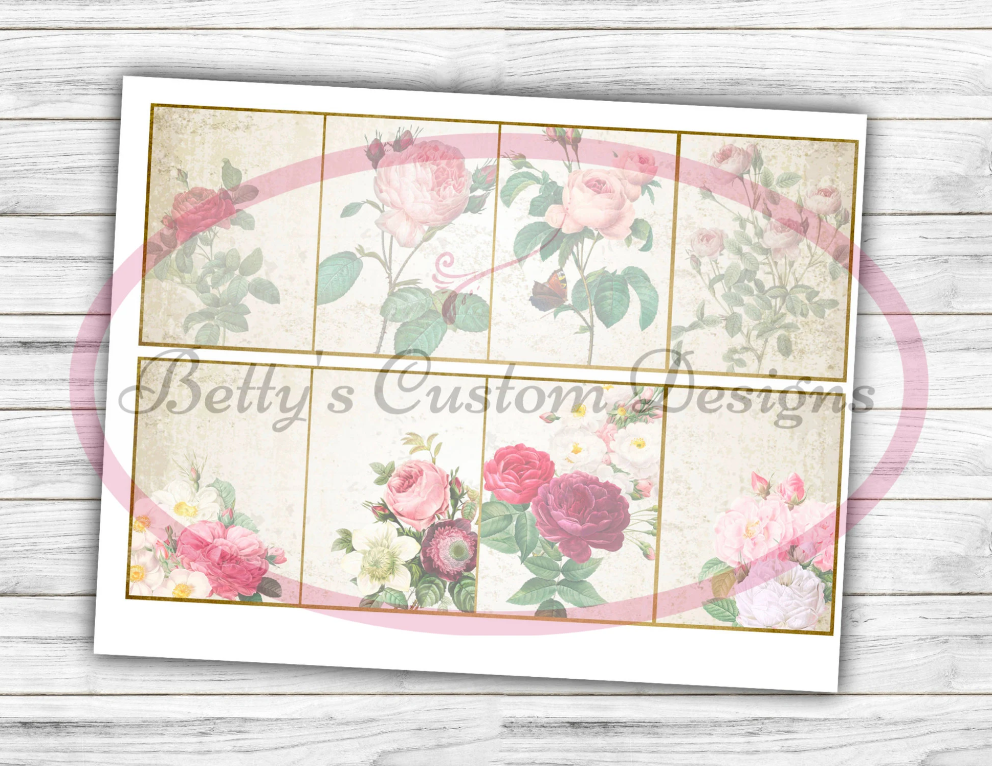 Vintage Florals Mini Journal Kit -  Digital Download - Full Journal Kit - Journal Template - Junk Journal - Printable - Gift Idea - ephemera