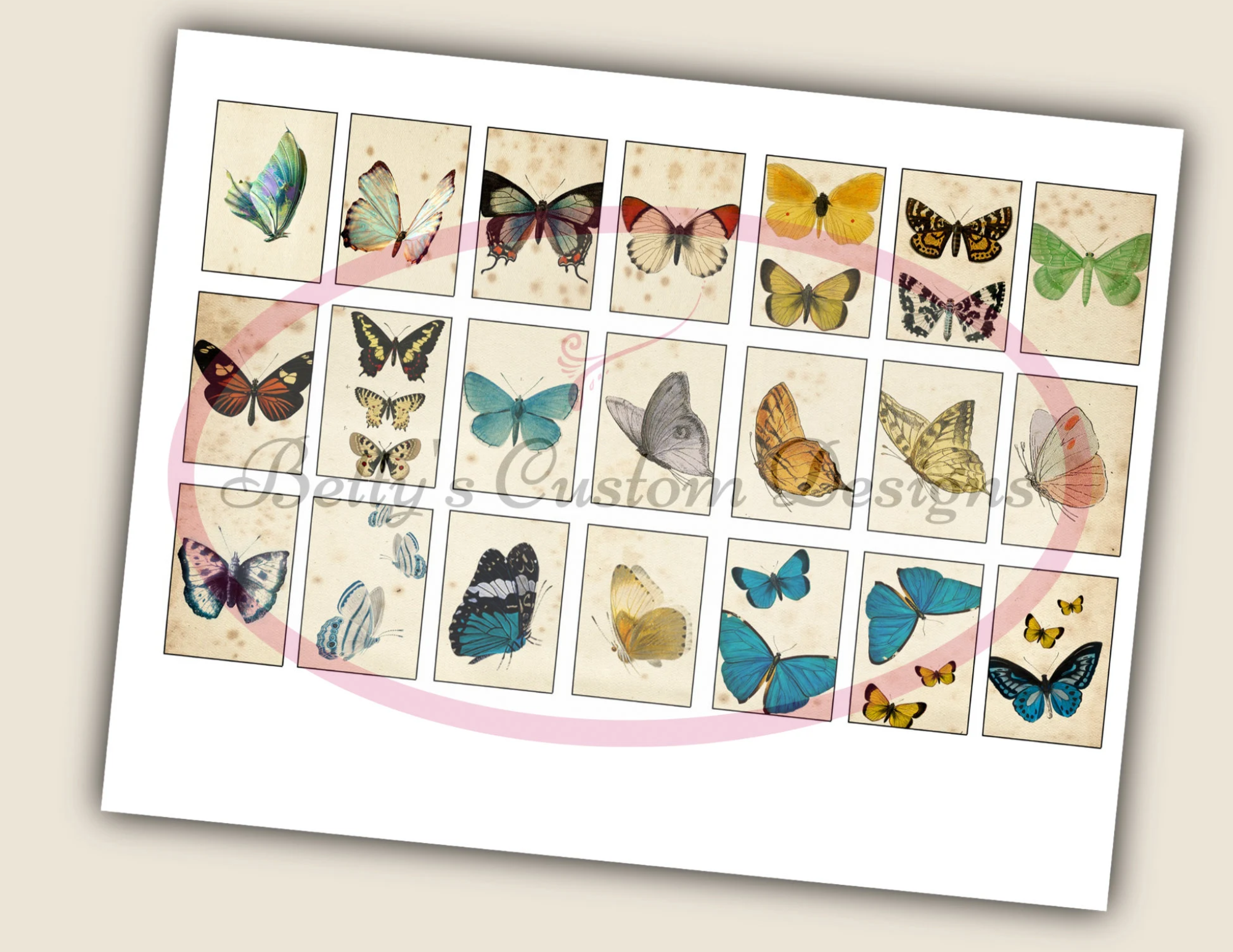 Butterflies Matchbox Mini - Junk Journal - Ephemera - Embellishment - Scrapbook - Stocking Stuffer - Christmas Gift
